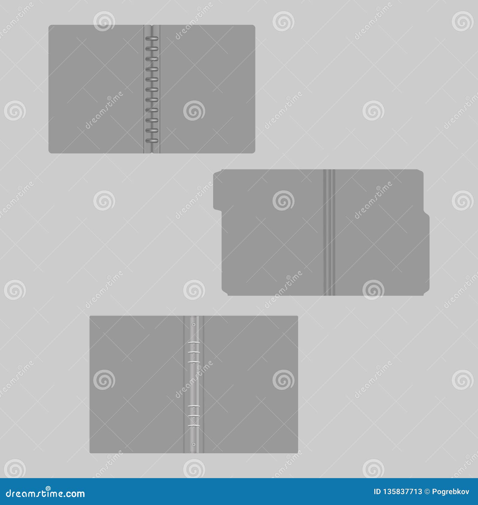 Download Open Gray File Folder With Cut Tab, Disc And Ring Binder ...