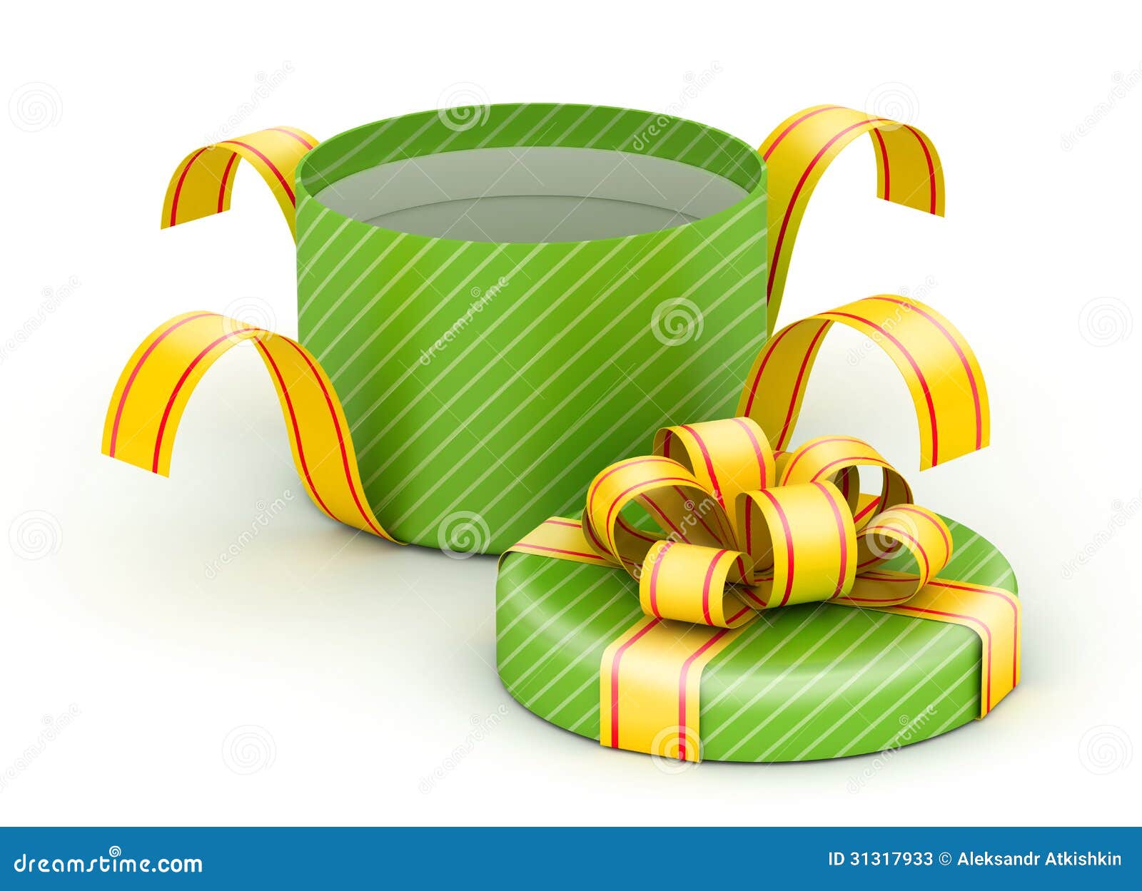 Open green gift box stock illustration. Illustration of festive 31317933
