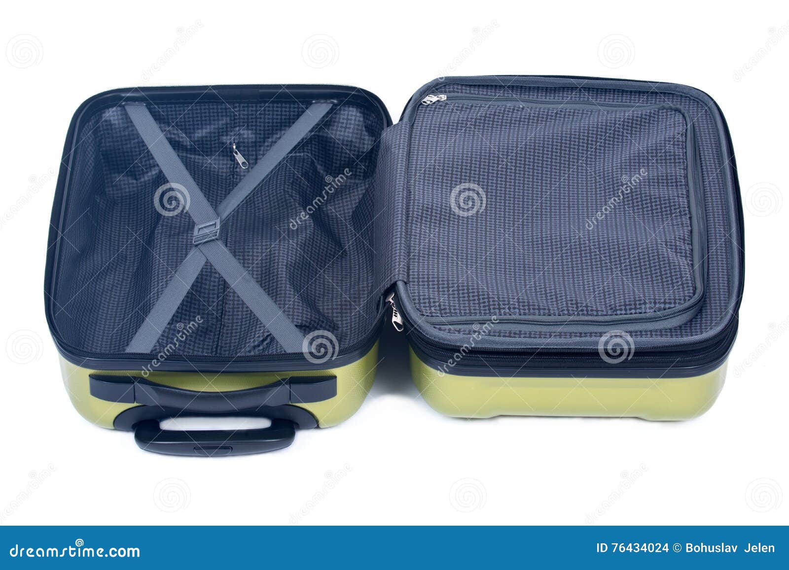 Open Green Hardshell Luggage Stock Photo Image of polycarbonate, trip