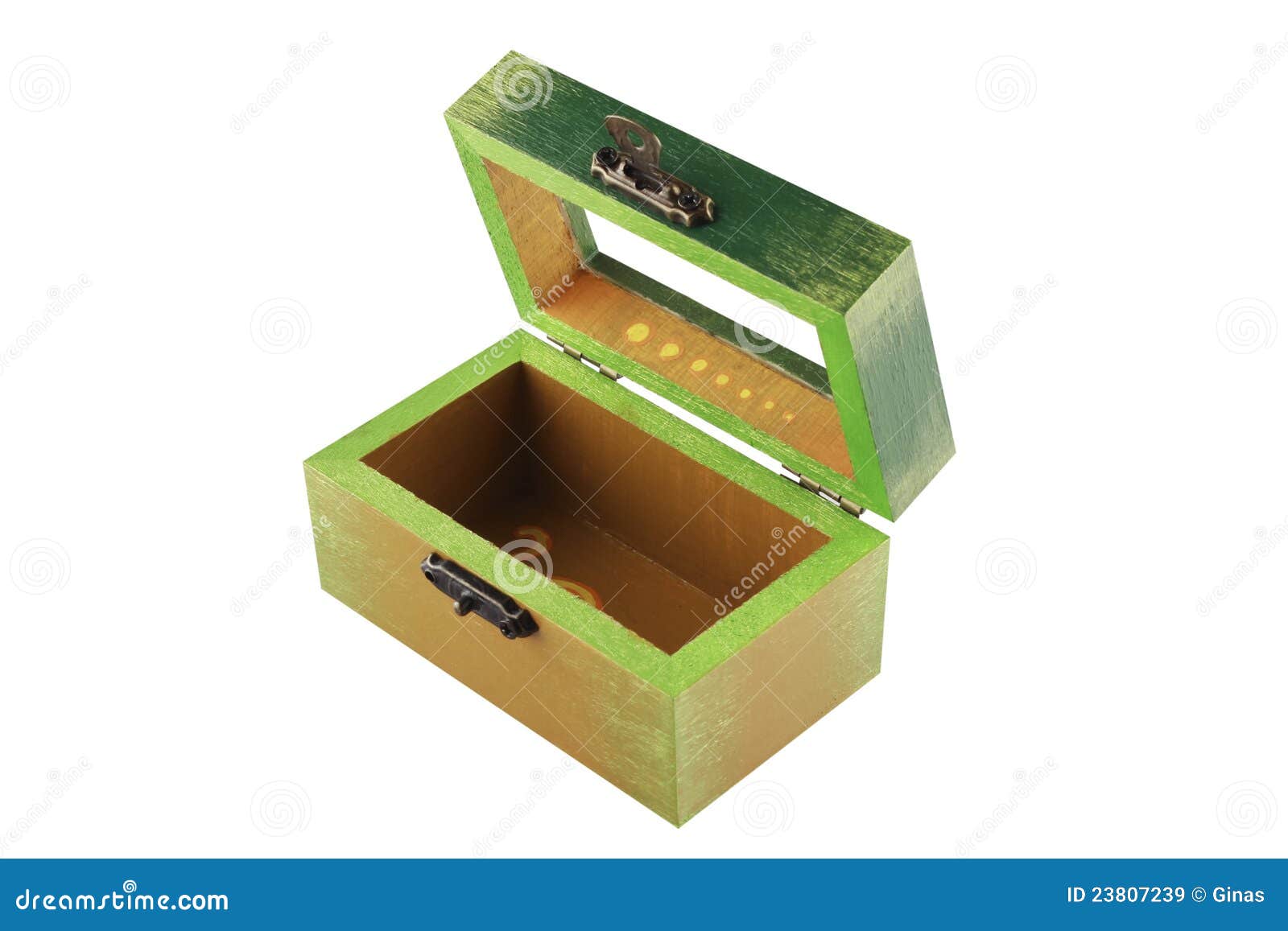 Open Green Painted Jewelry Box Stock Image Image of shape
