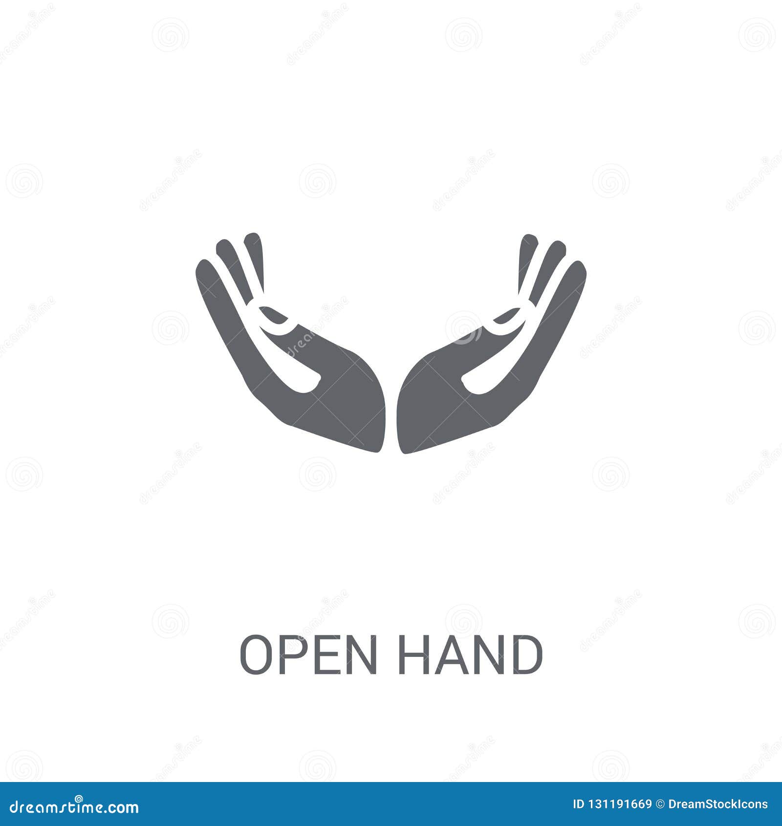 Open Hand Icon. Trendy Open Hand Logo Concept on White Background from Hands  Collection Stock Vector - Illustration of vector, showing: 131191669