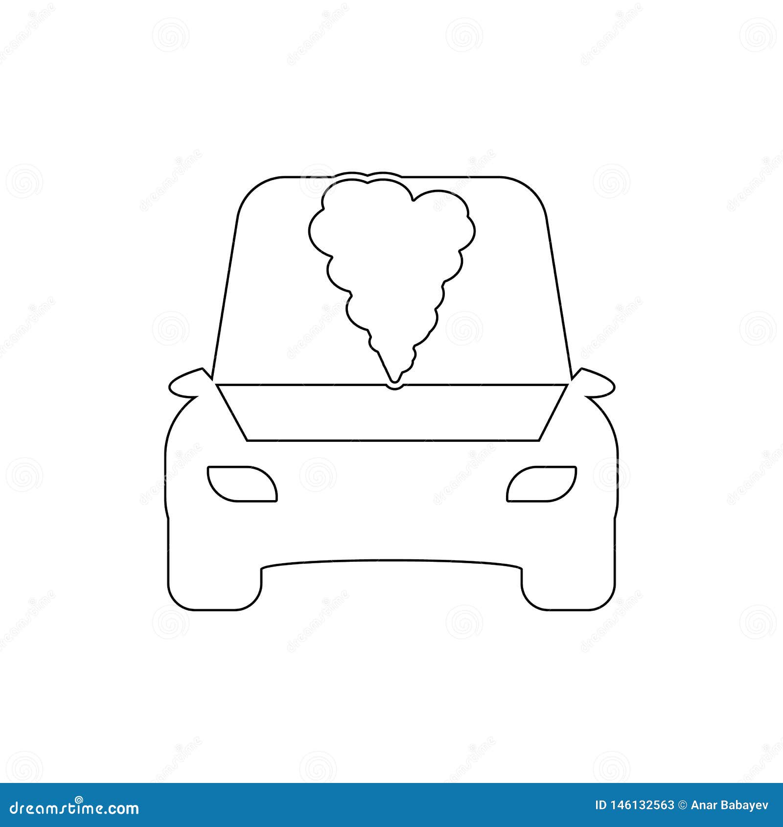 Open Hood Car Outline Icon. Elements of Car Repair Illustration Icon