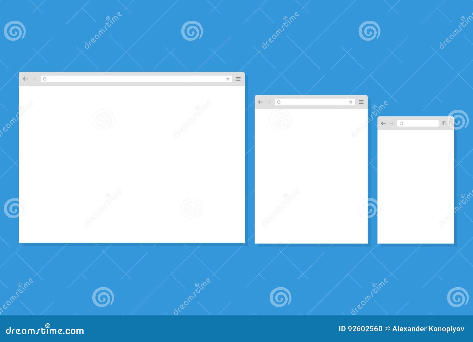 open internet browser window in a flat style stock vector