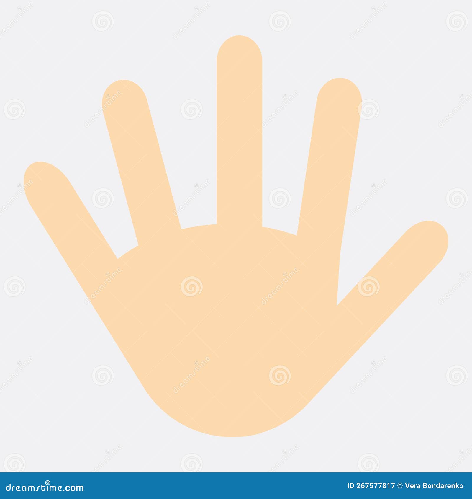open  palm with spread fingers close up