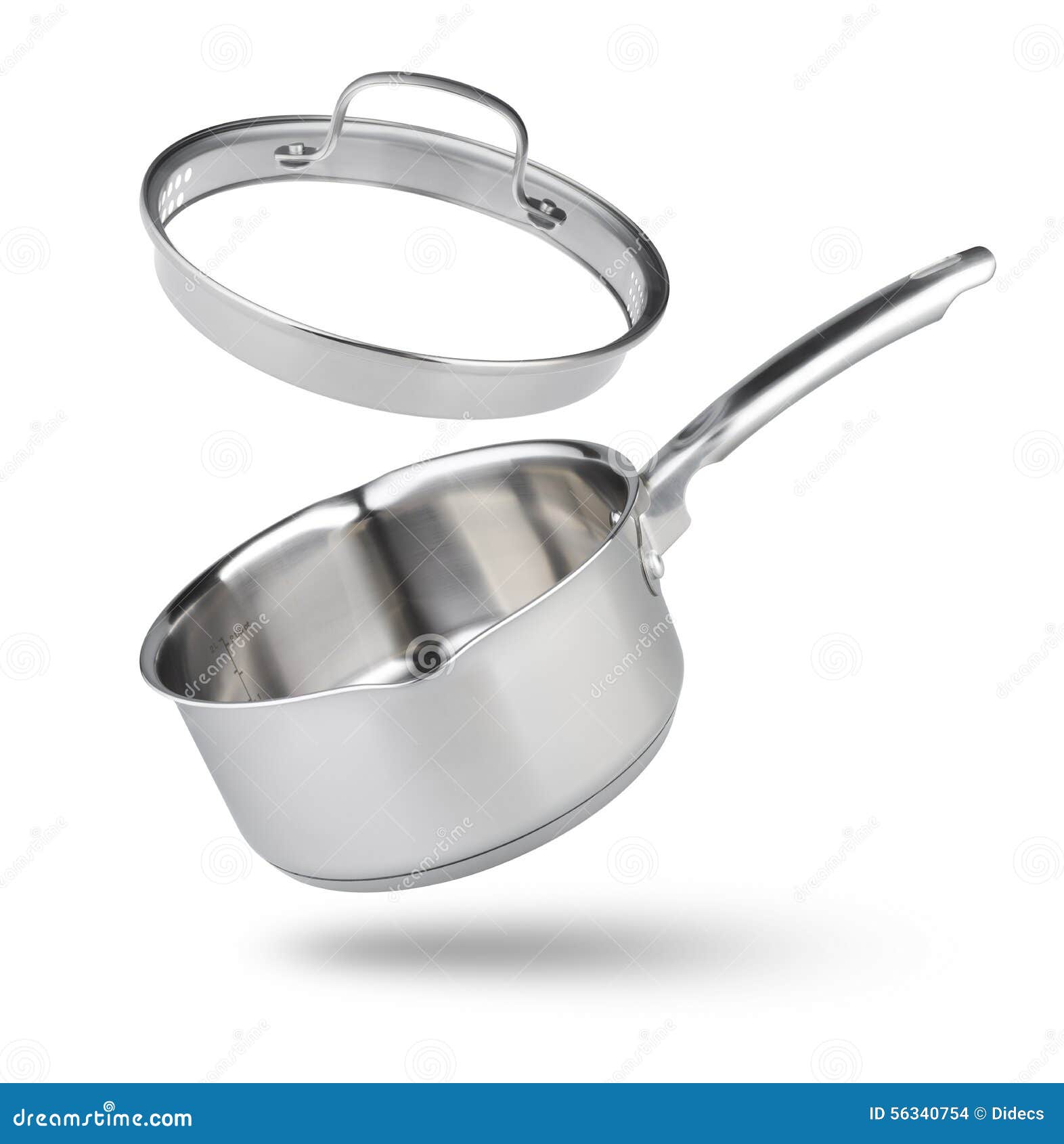 Open Kitchen Pot With Glass Lid Isolated On White Stock Photo Image