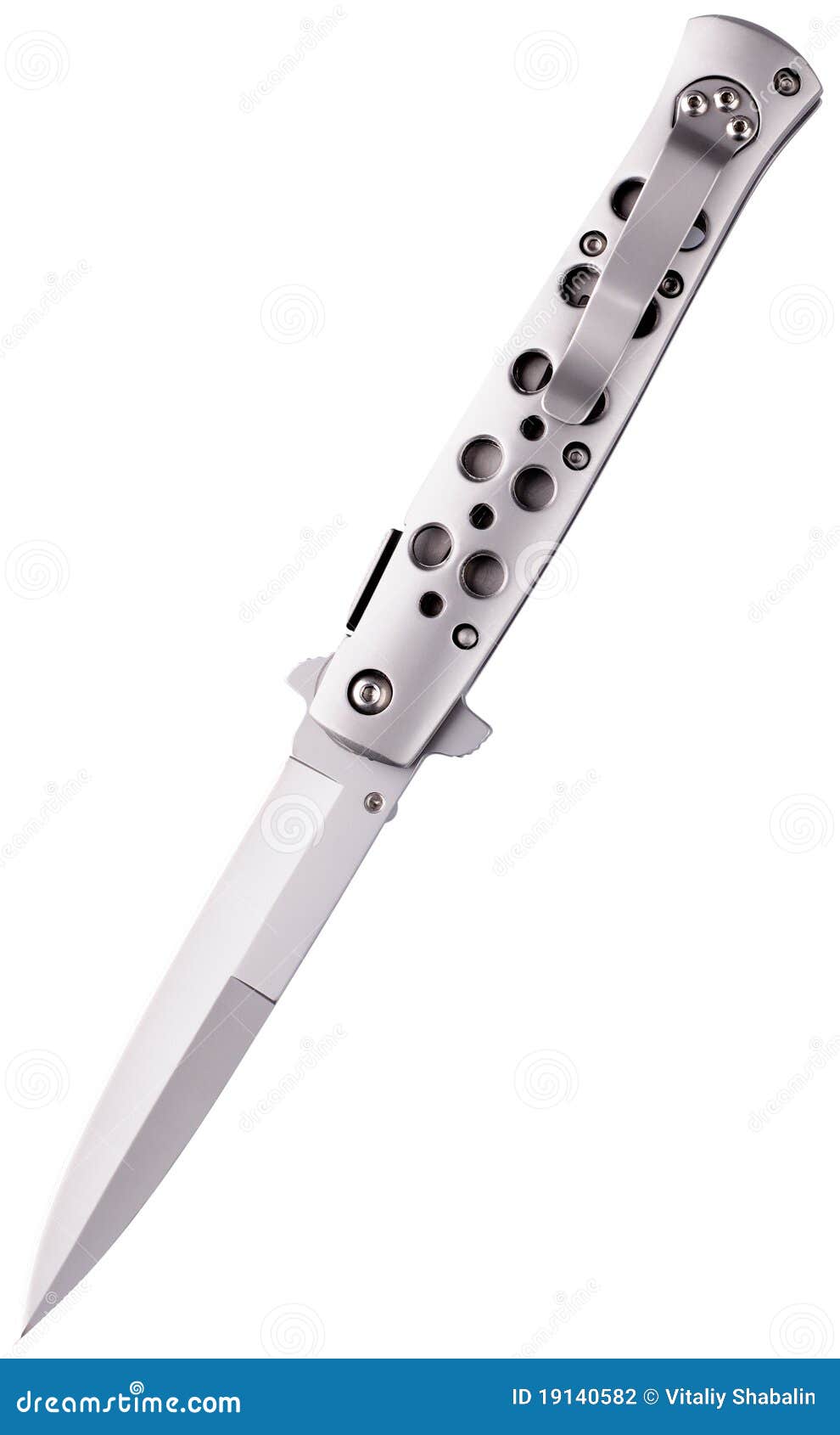 Open knife isolated stock photo. Image of single, silver 19140582