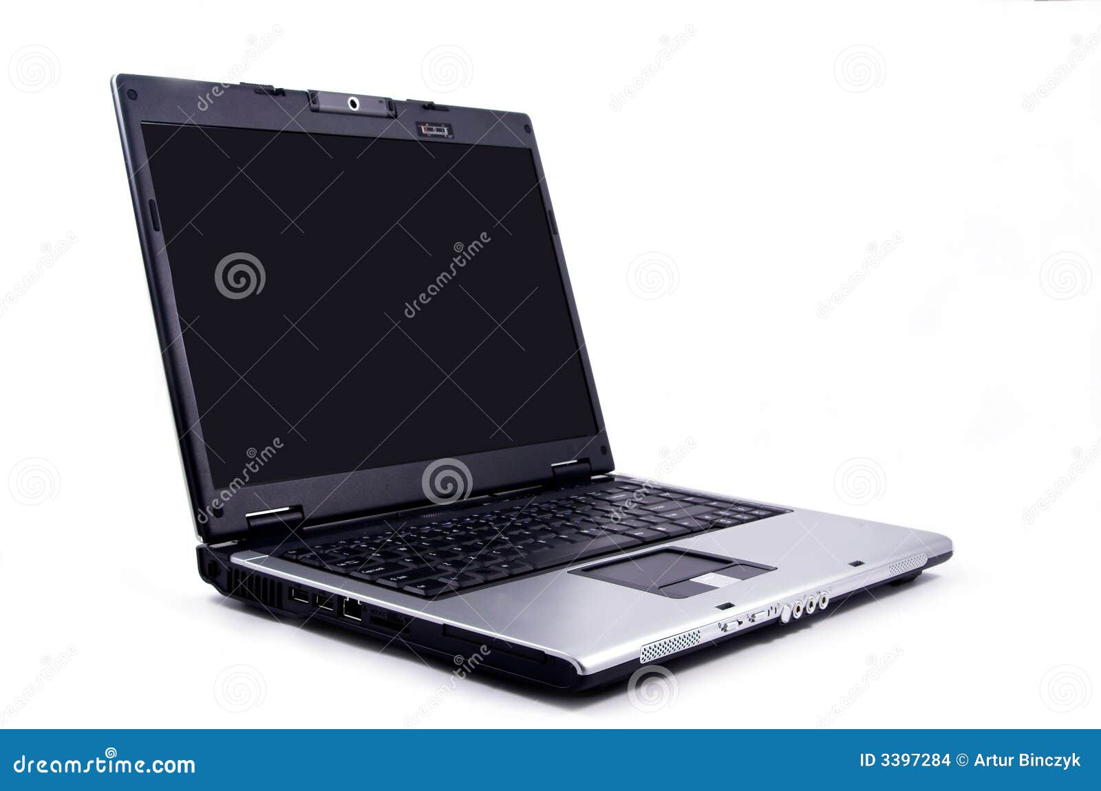 Open laptop stock photo. Image of object, electronic, information - 3397284