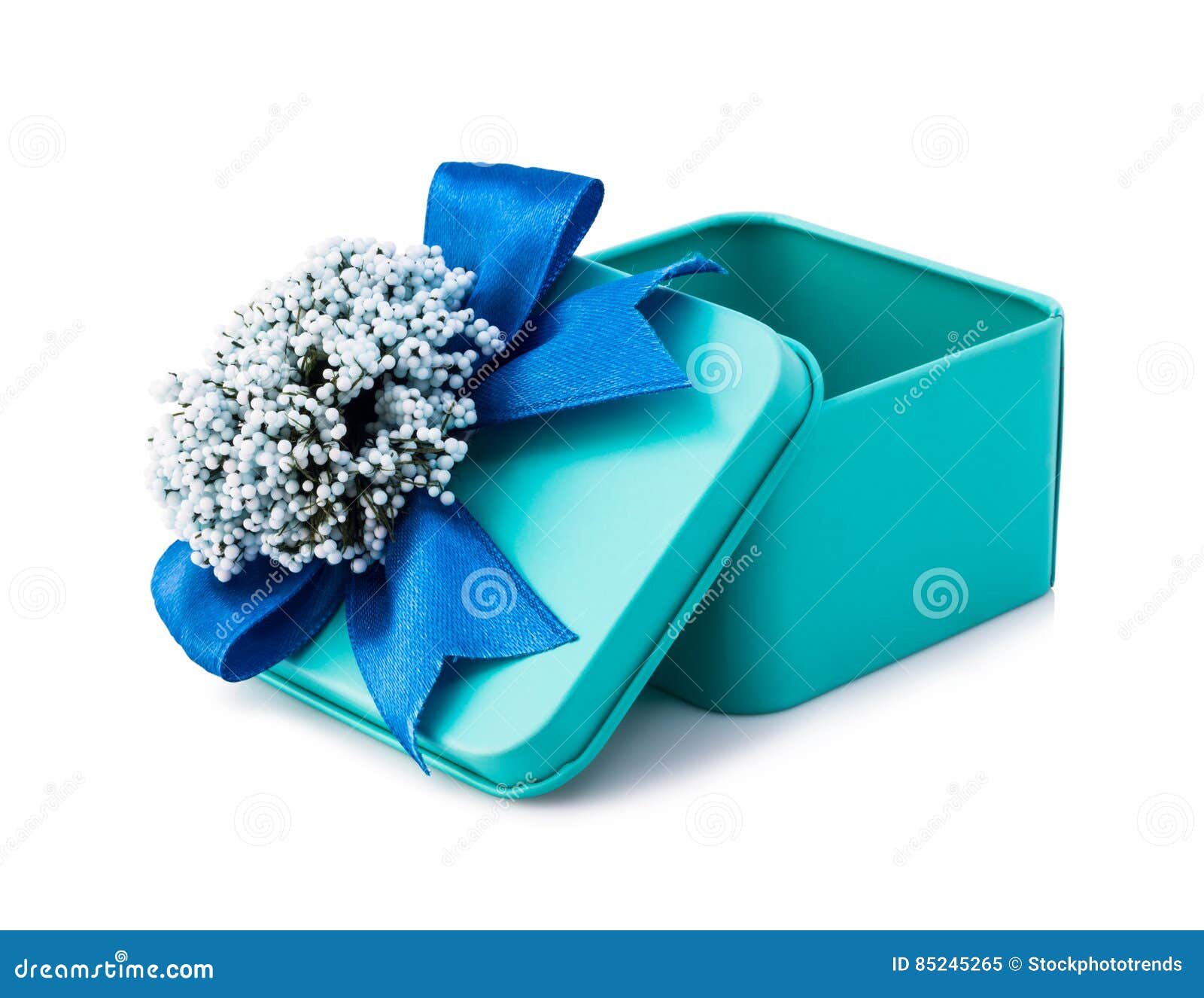 Open light blue gift box stock image. Image of anniversary 85245265