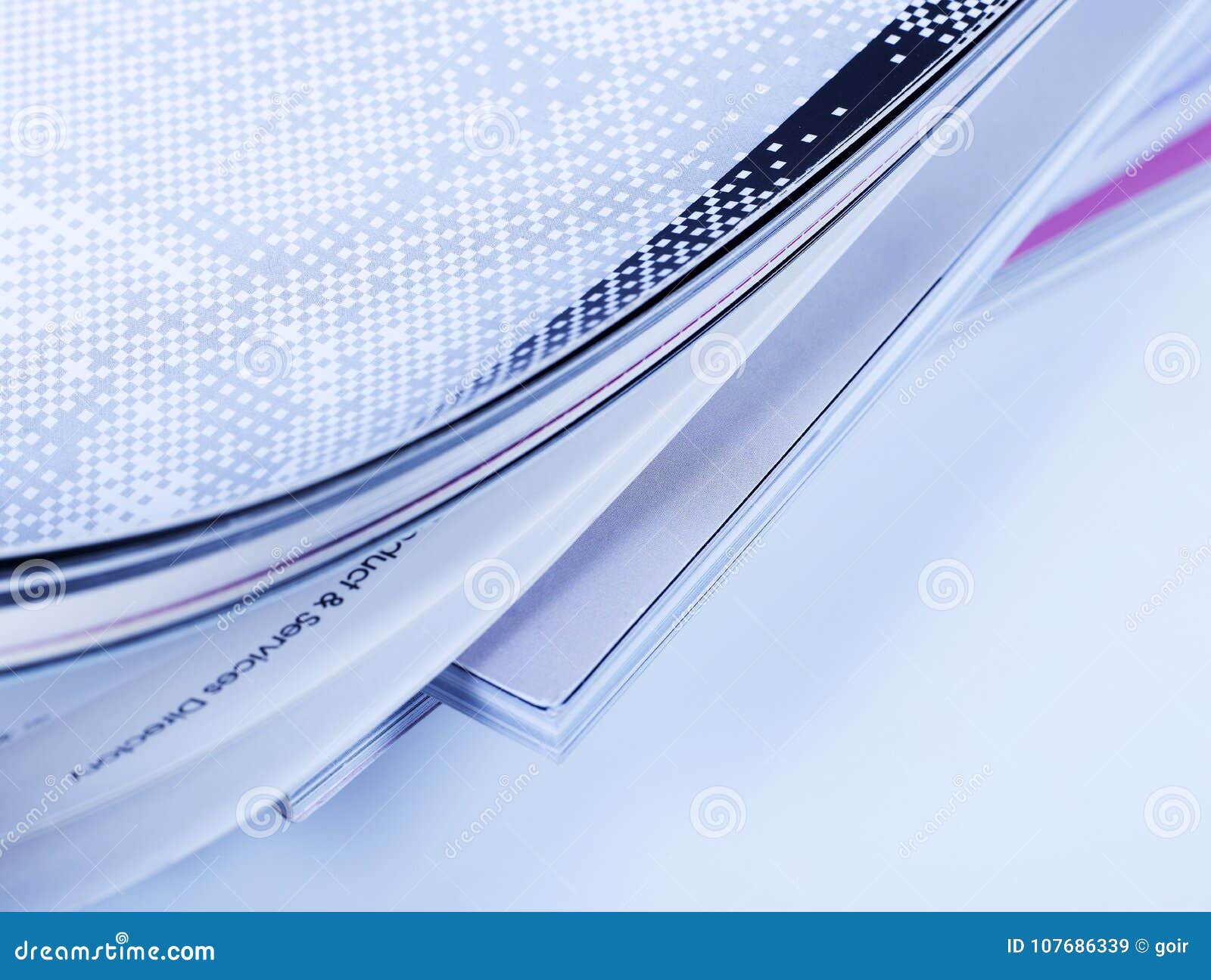 Magazine on Blue Background Stock Image - Image of effect, blurred ...