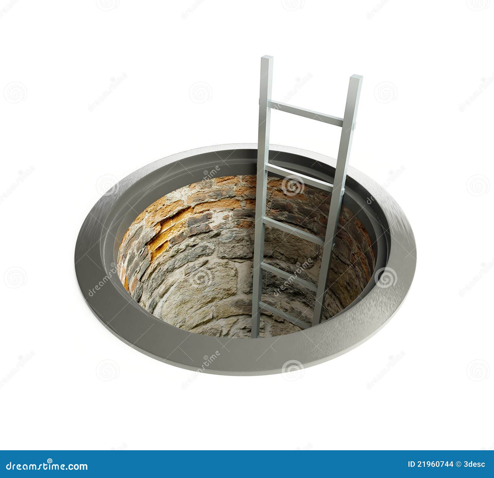 open manhole with a ladder inside