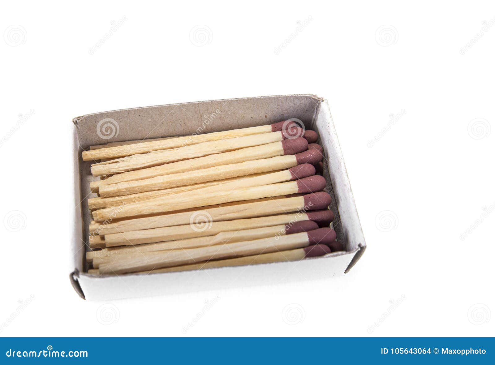 Open Matches with Box on the White Background. Stock Photo Image of
