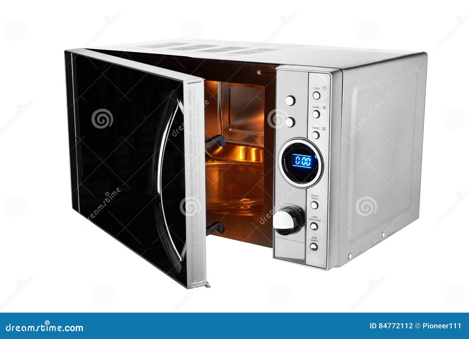 Open microwave oven stock photo. Image of switch, object - 84772112