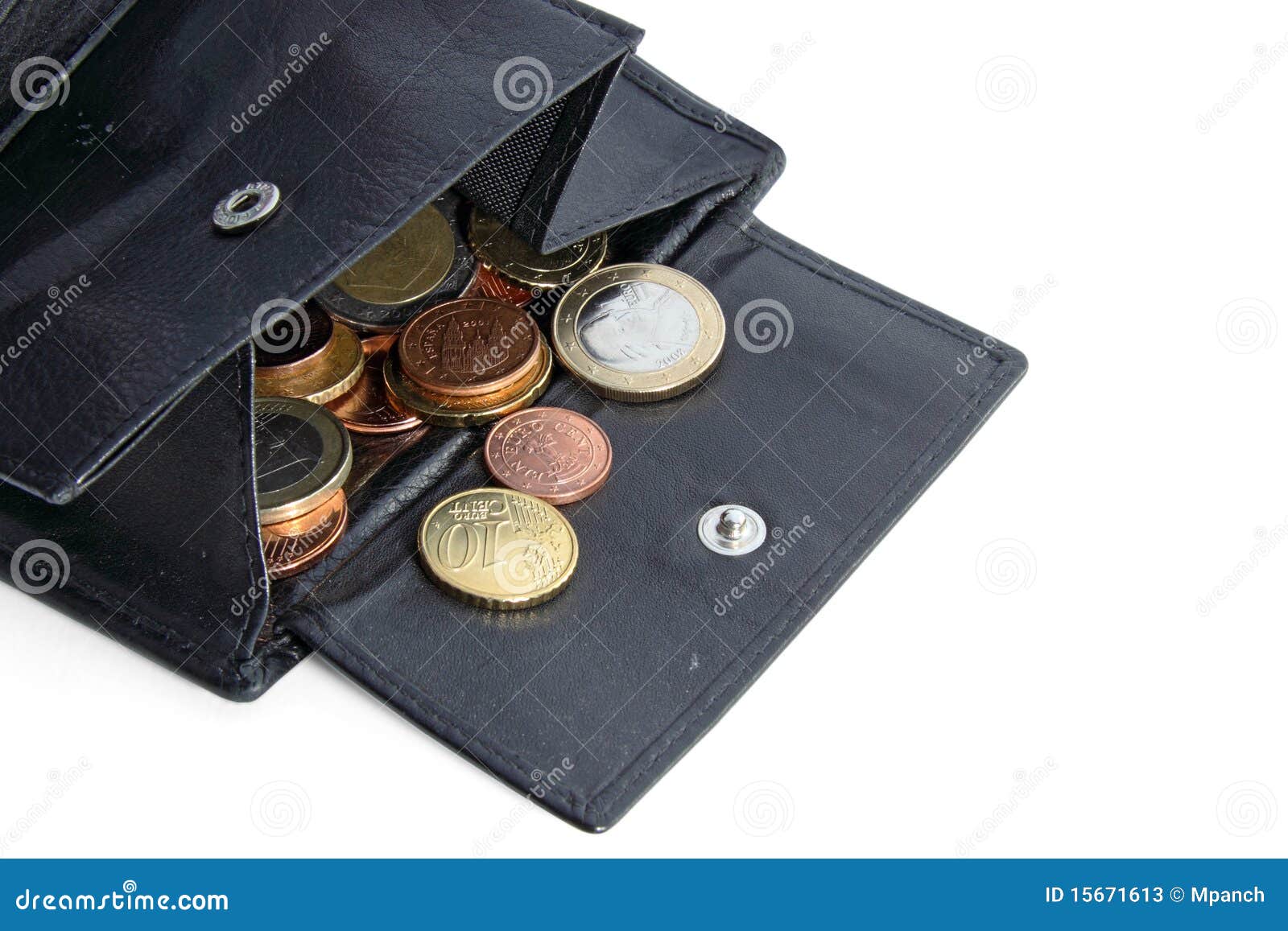 Open Money Bag with Euro Coins Stock Image Image of finance, euro