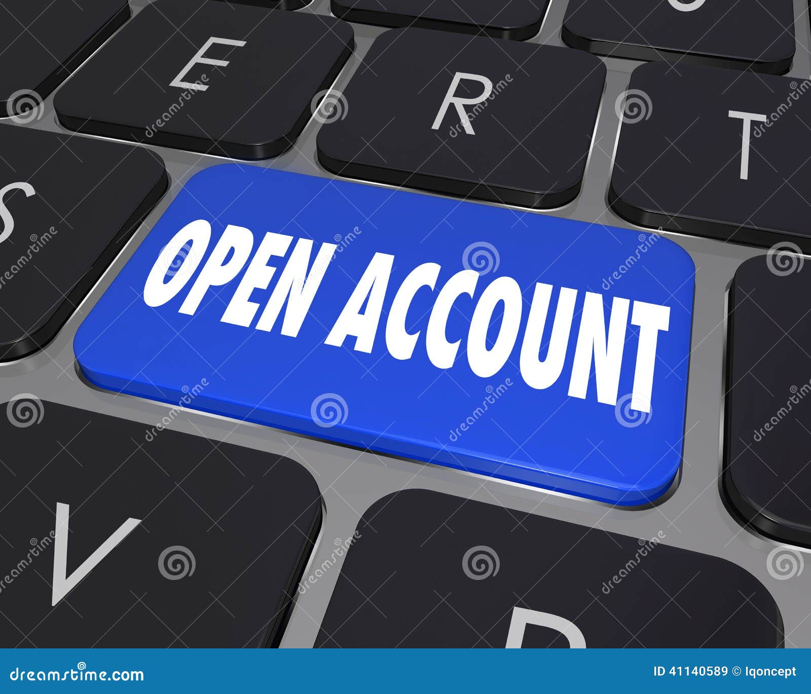 Open New Account Computer Keyboard Key Stock Illustration ...