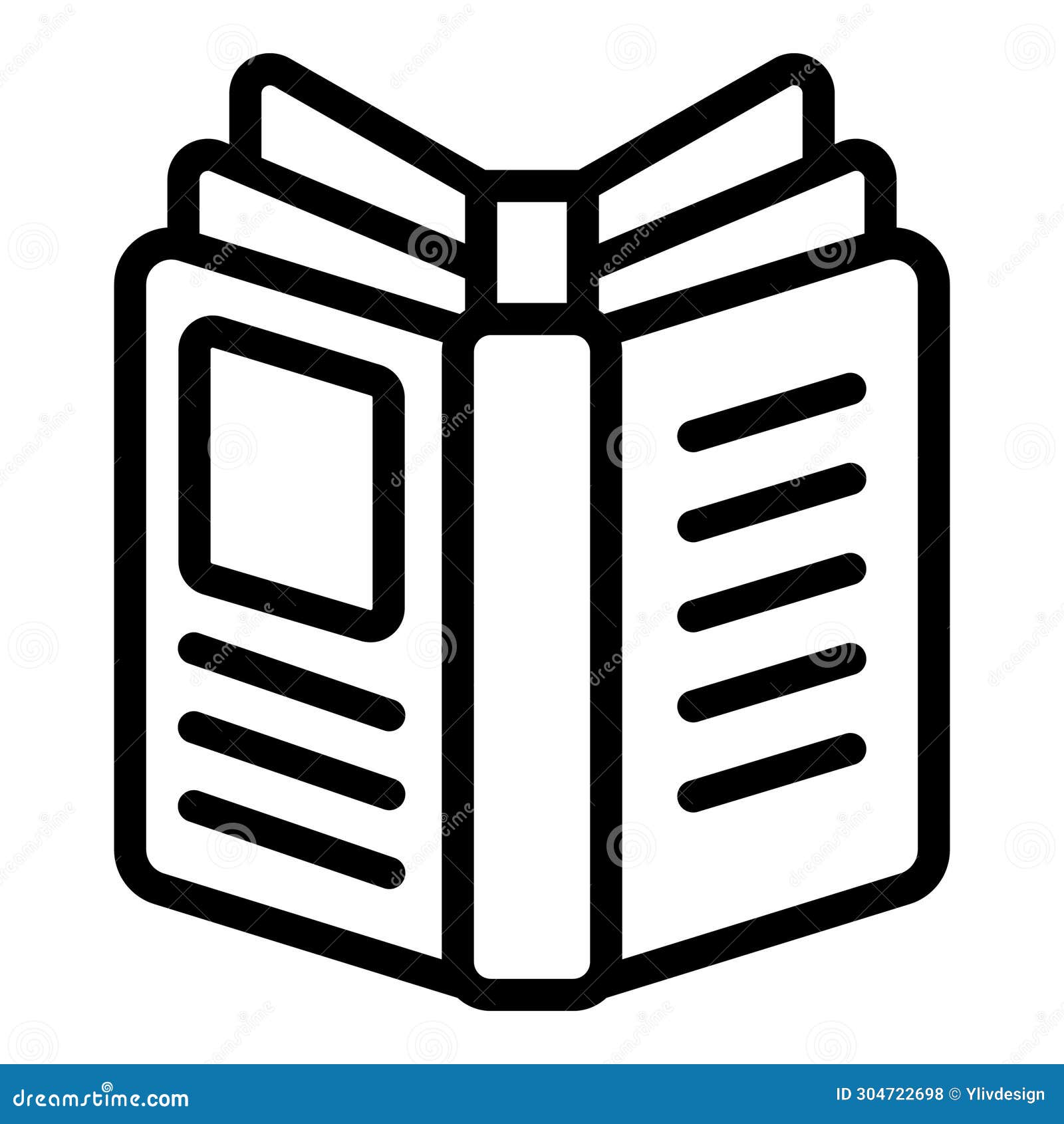 open new book icon outline . lexicon volume