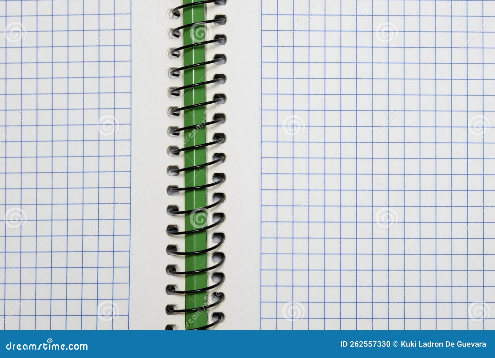 open notebook of sheets of squared paper