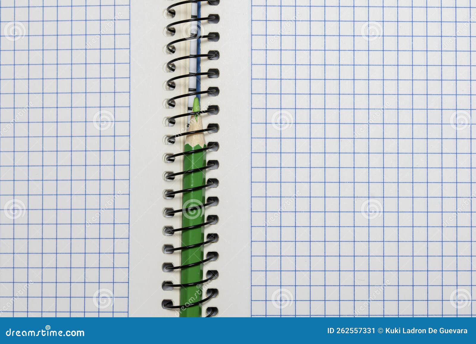 open notebook of sheets of squared paper