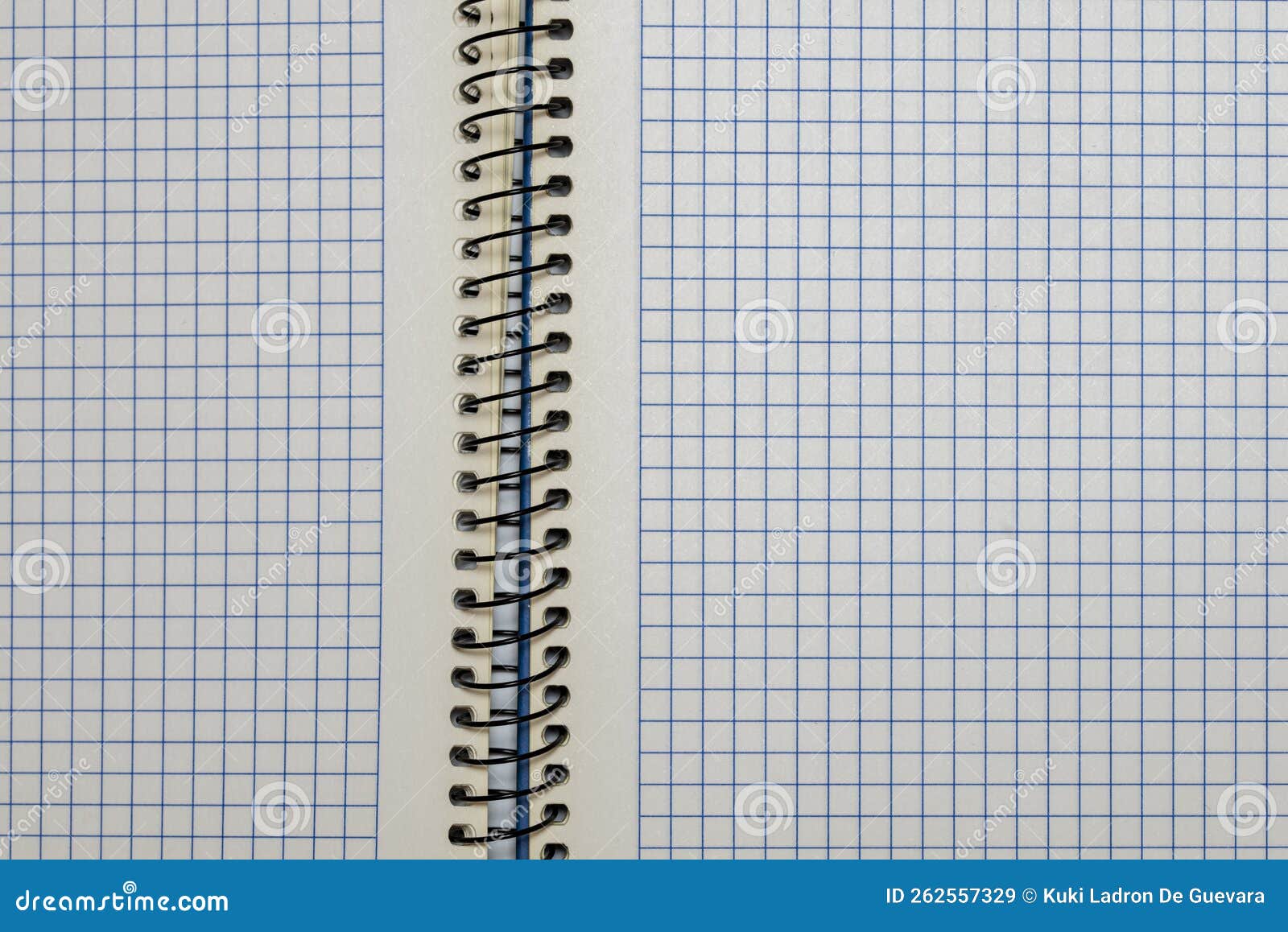 open notebook of sheets of squared paper