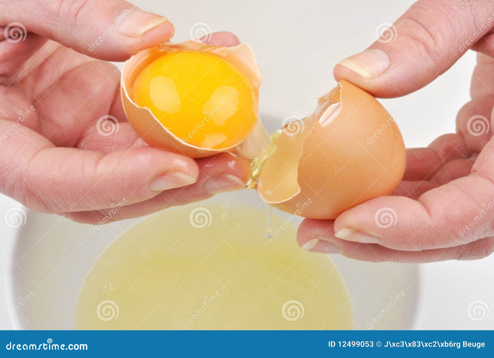 Open One Egg To Separate Egg Yolk Stock Image Image of healthy