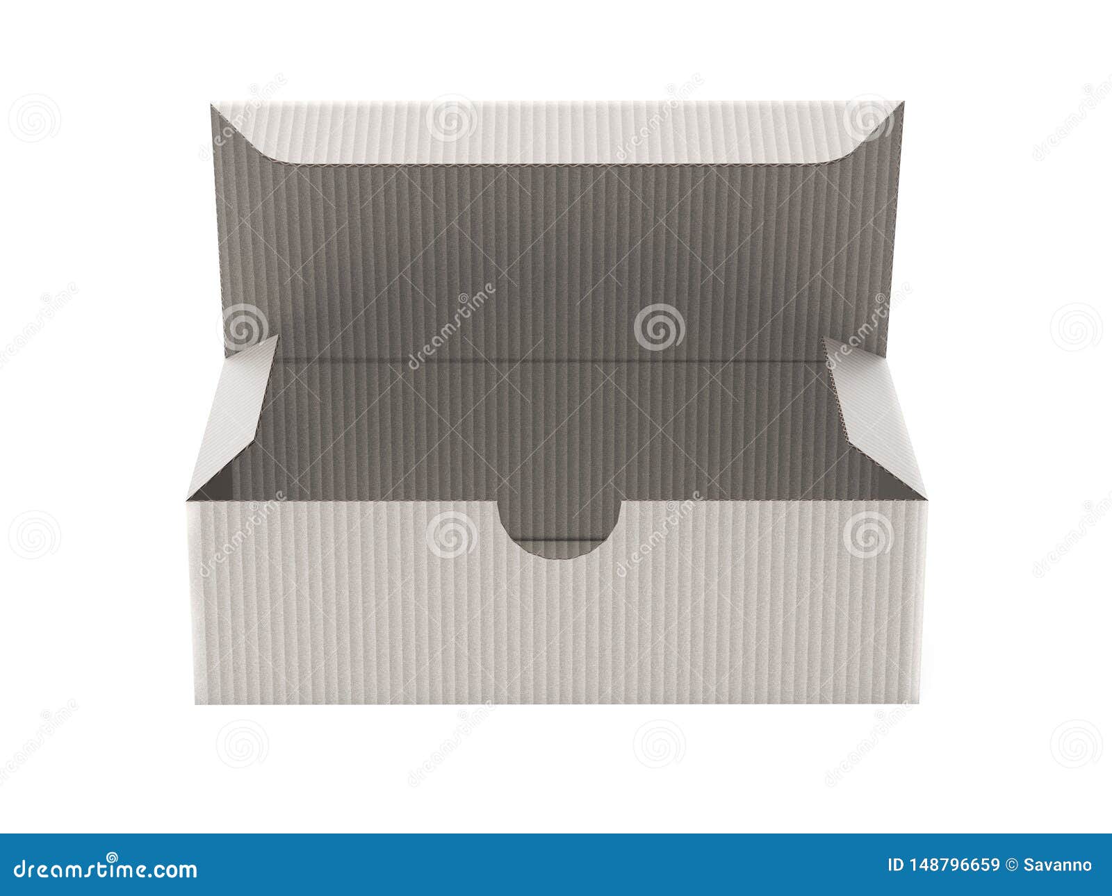 Download Open Paper Cardboard Box. Empty Shoe Box. 3d Rendering ...