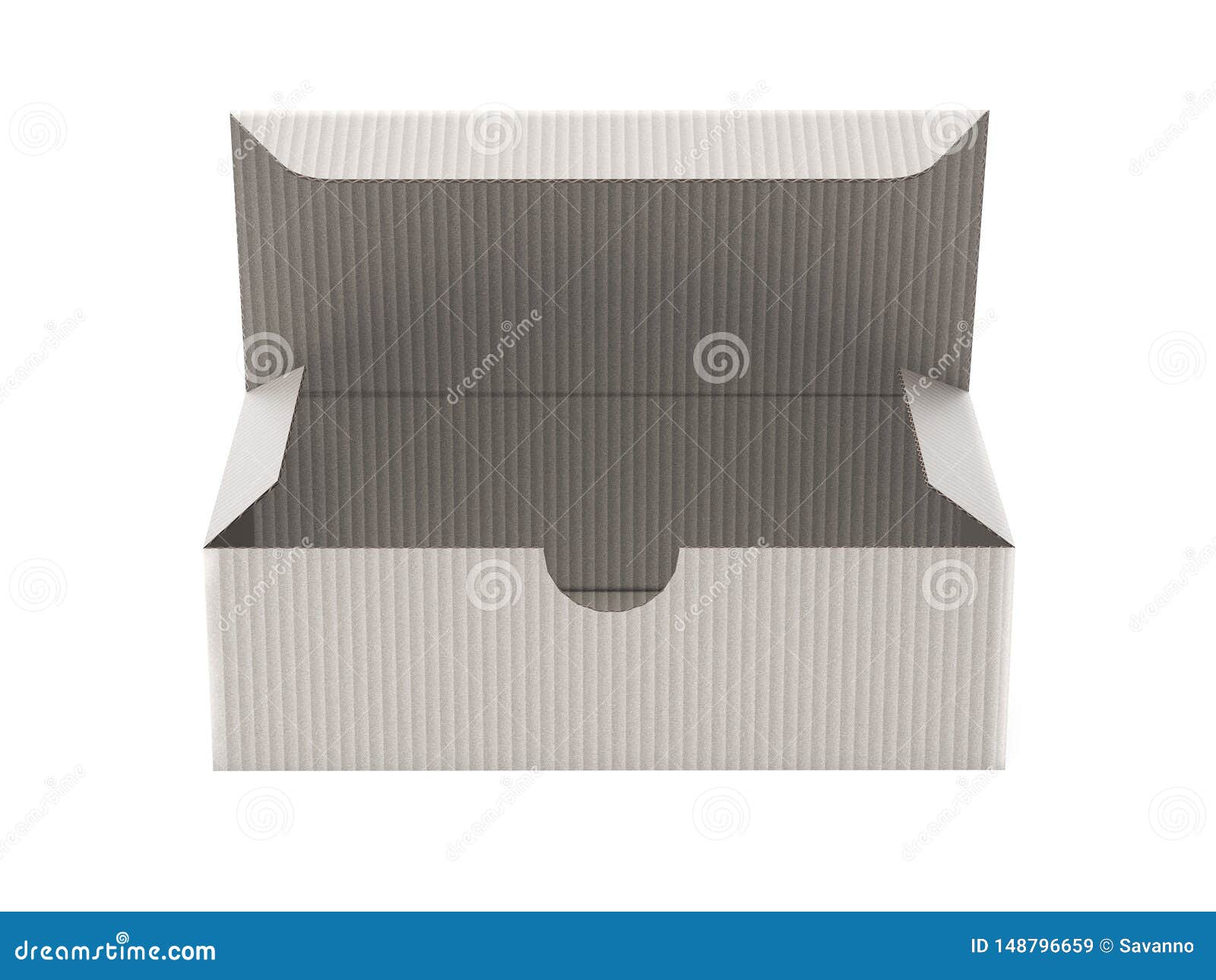 Download Open Paper Cardboard Box. Empty Shoe Box. 3d Rendering Illustration Stock Illustration ...