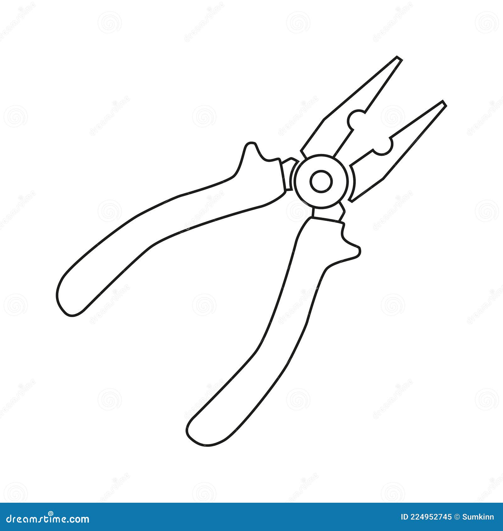 Open pliers vector icon stock vector. Illustration of graphic 224952745