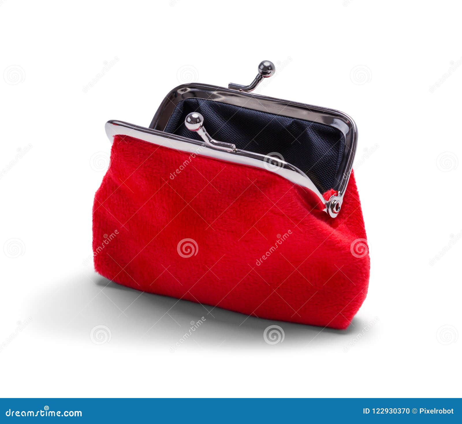 Open Red Change Purse stock photo. Image of pocket, isolated - 122930370
