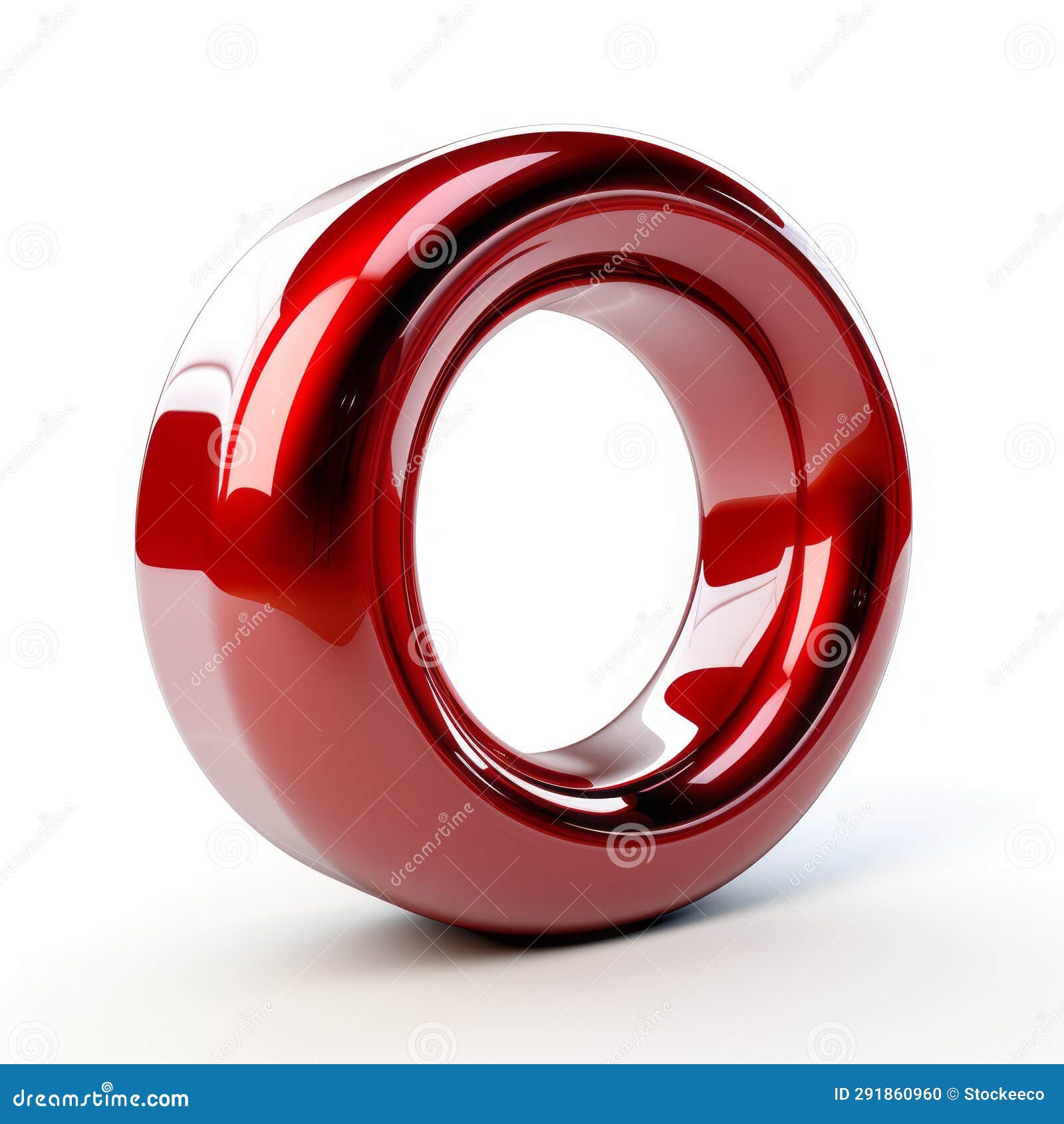 red ring with glass coating - 3d  of q