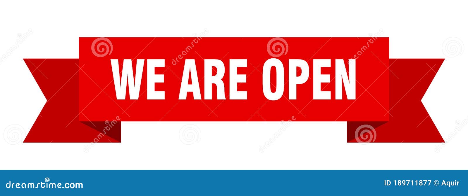 We are Open Ribbon. we are Open Isolated Band Sign Stock Vector