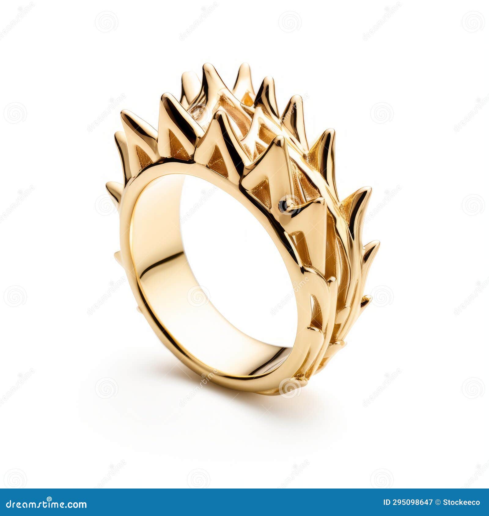 decadent gold spike ring - high detail graphic er style