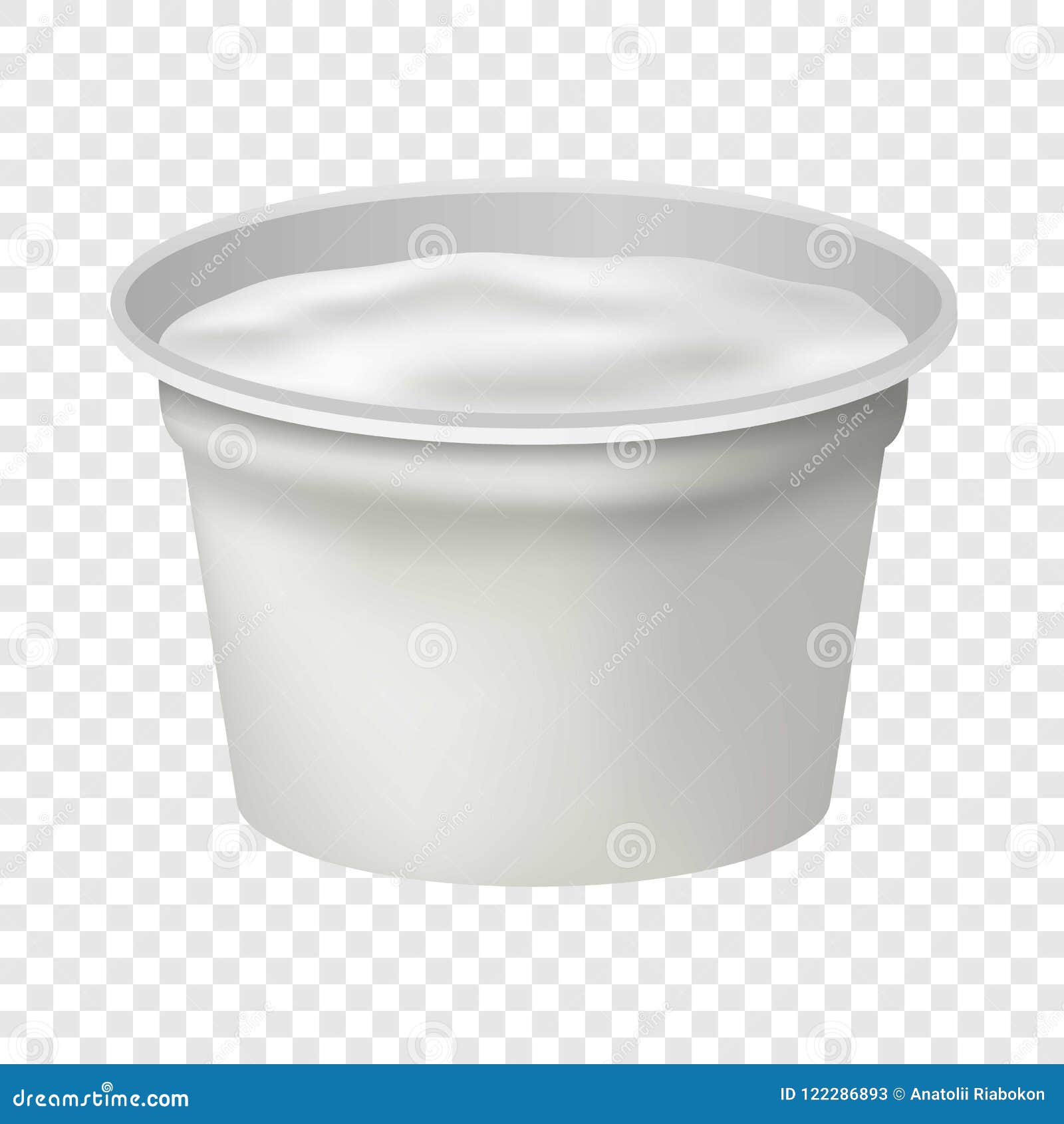 Download Open Round Yogurt Mockup, Realistic Style Stock Vector - Illustration of cream, meal: 122286893
