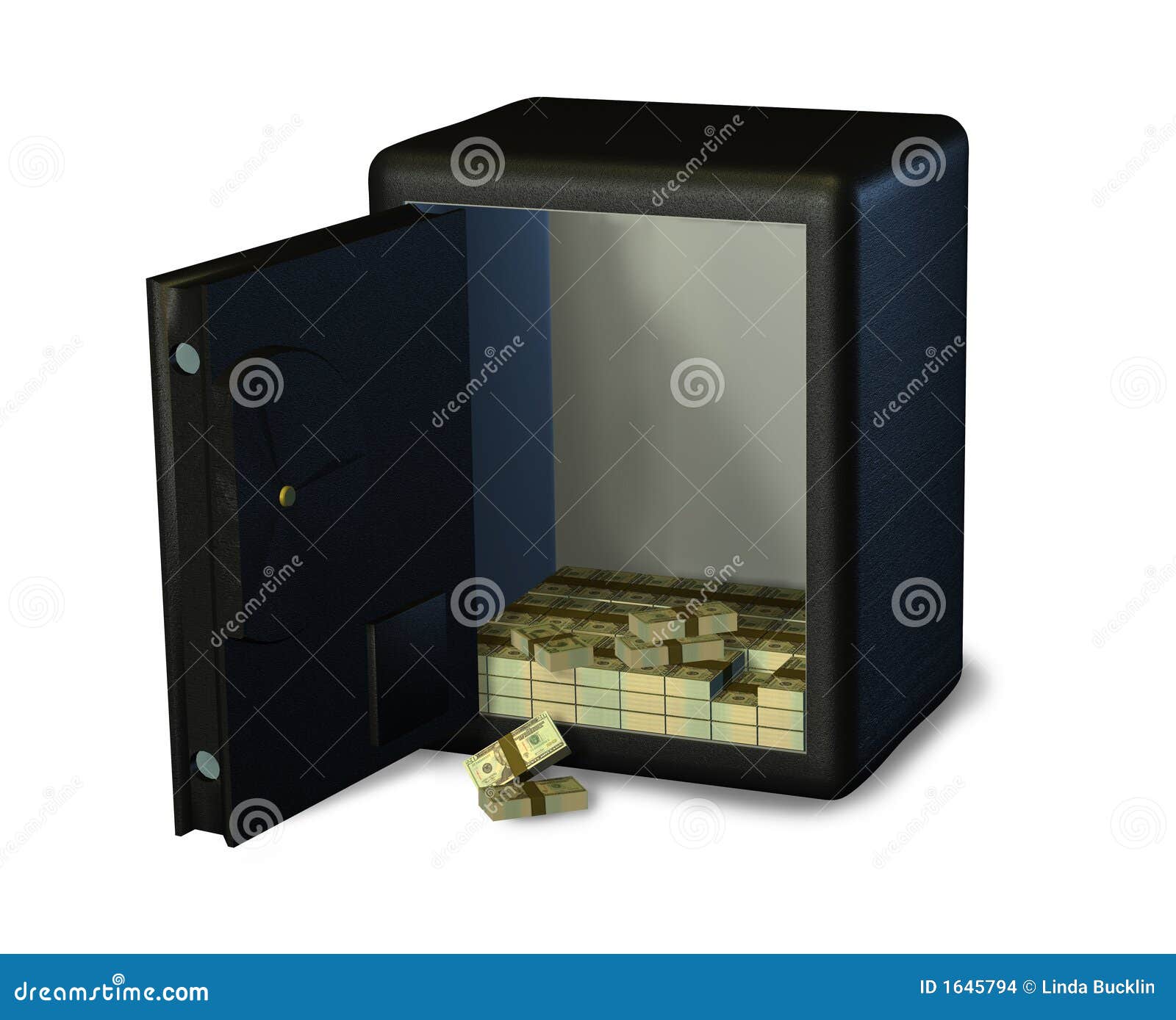 Open Safe with Money stock illustration. Image of saving 1645794