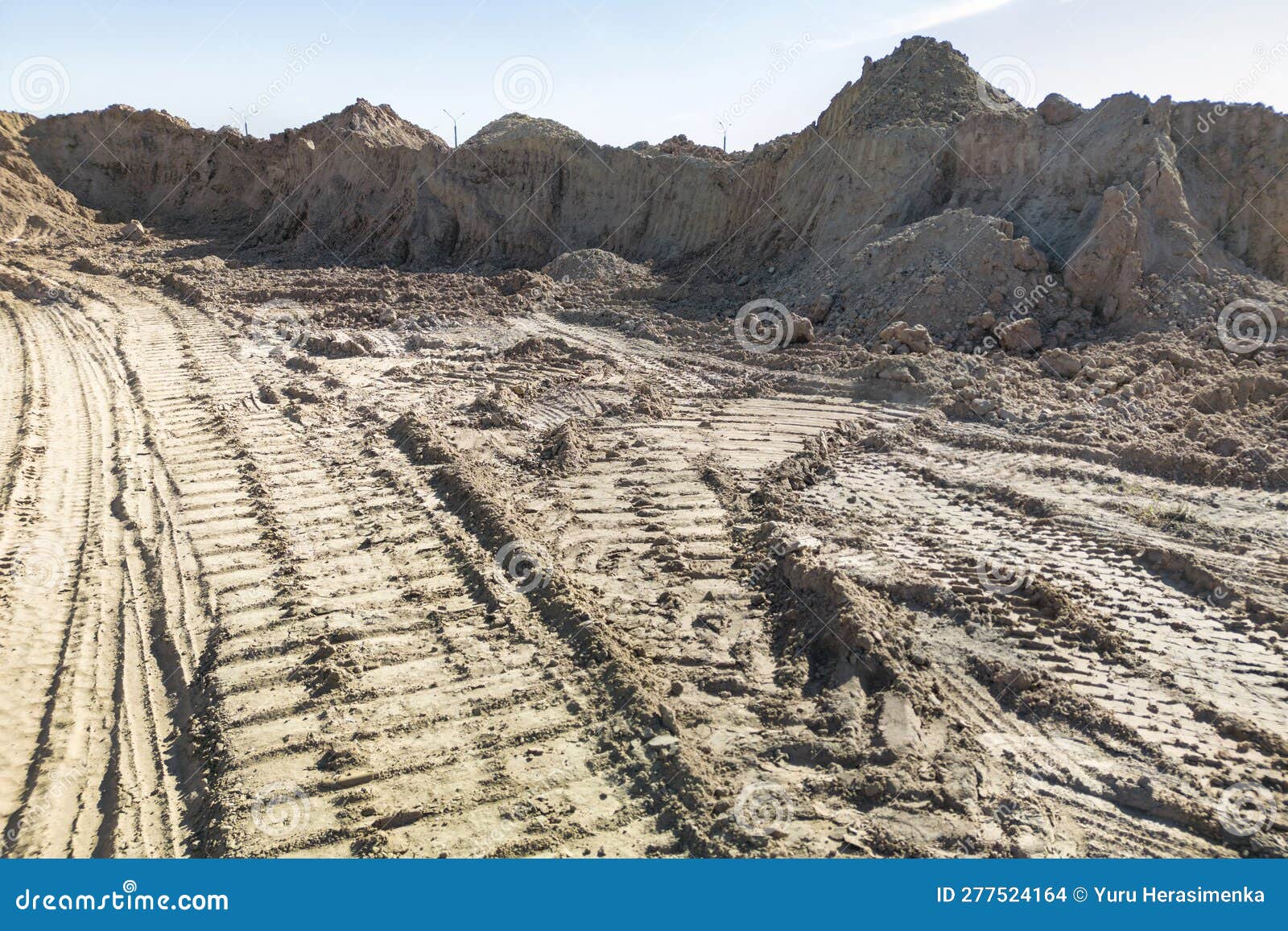 Open Sand Pit, for Sand Extraction during Construction. the Texture of
