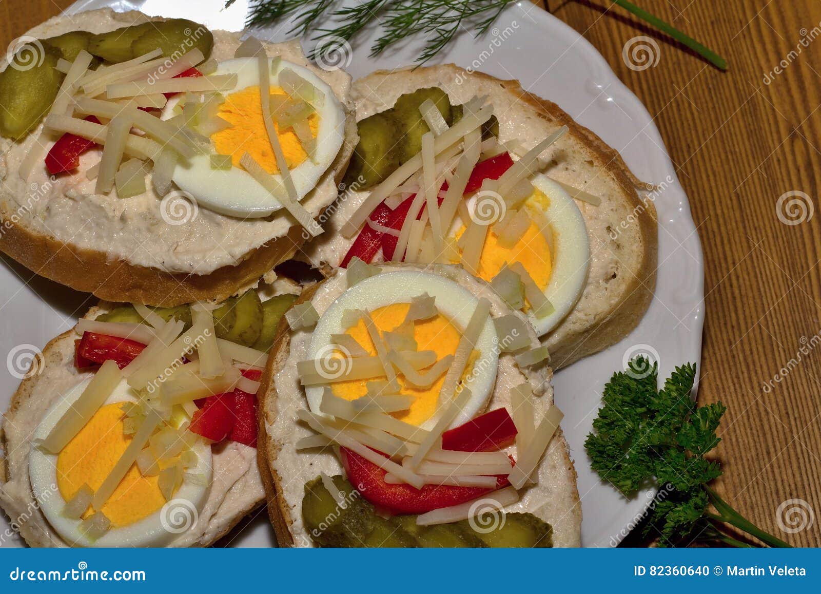 Open Sandwich with Fish Spread Stock Photo Image of snack, slice