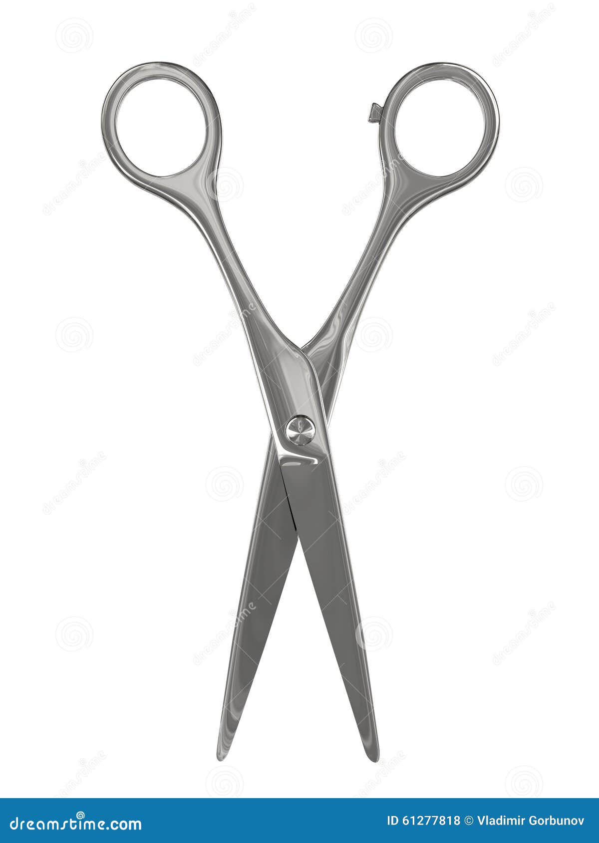 open scissors disposed by vertical