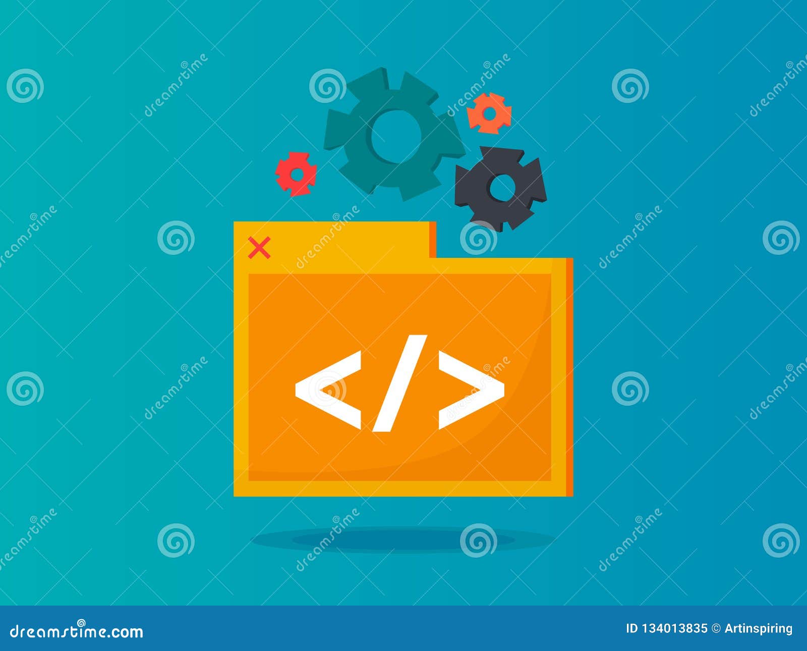 Download Open Source Concept. Folder As Metaphor Of Software Stock ...