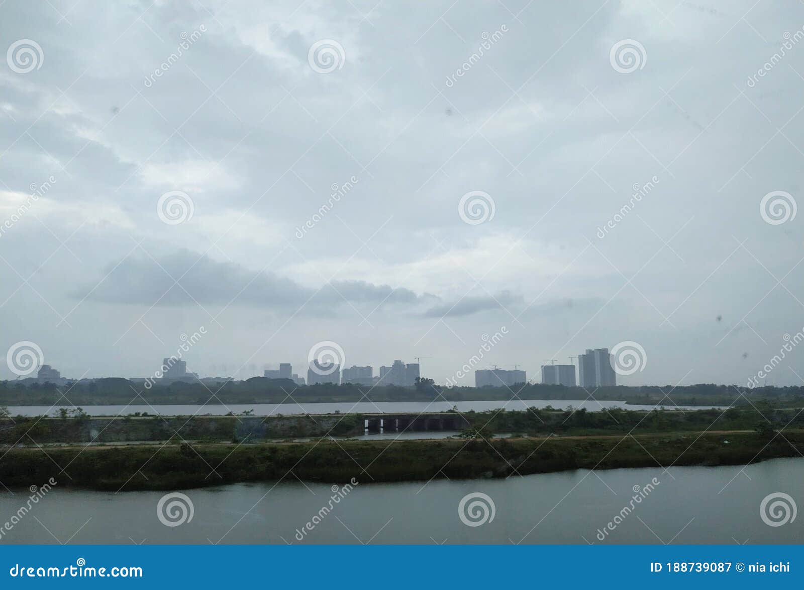 open space area, reservoir at sepang malaysia