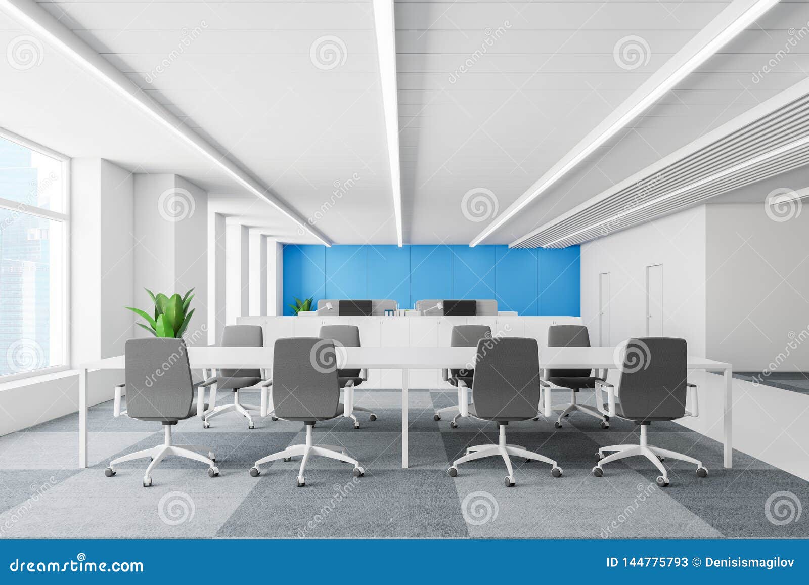 Open Space Office Conference Room Interior Stock Image