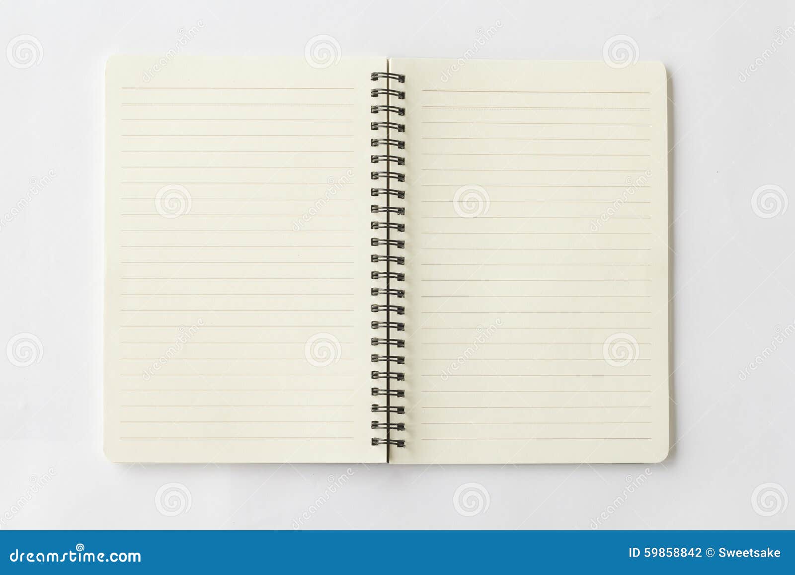 Open Spiral Notebook on White Background Stock Photo - Image of empty ...