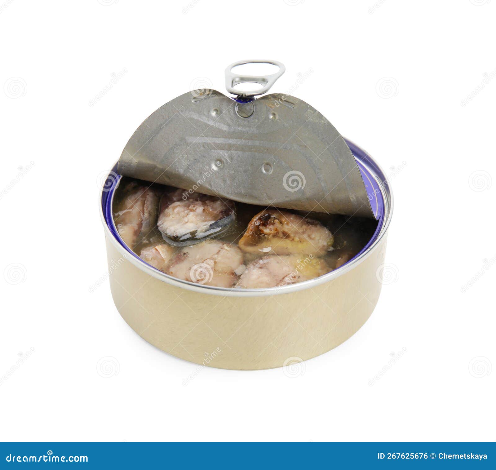 Open Tin Can with Mackerel Chunks Isolated on White Stock Photo Image of mackerels, natural