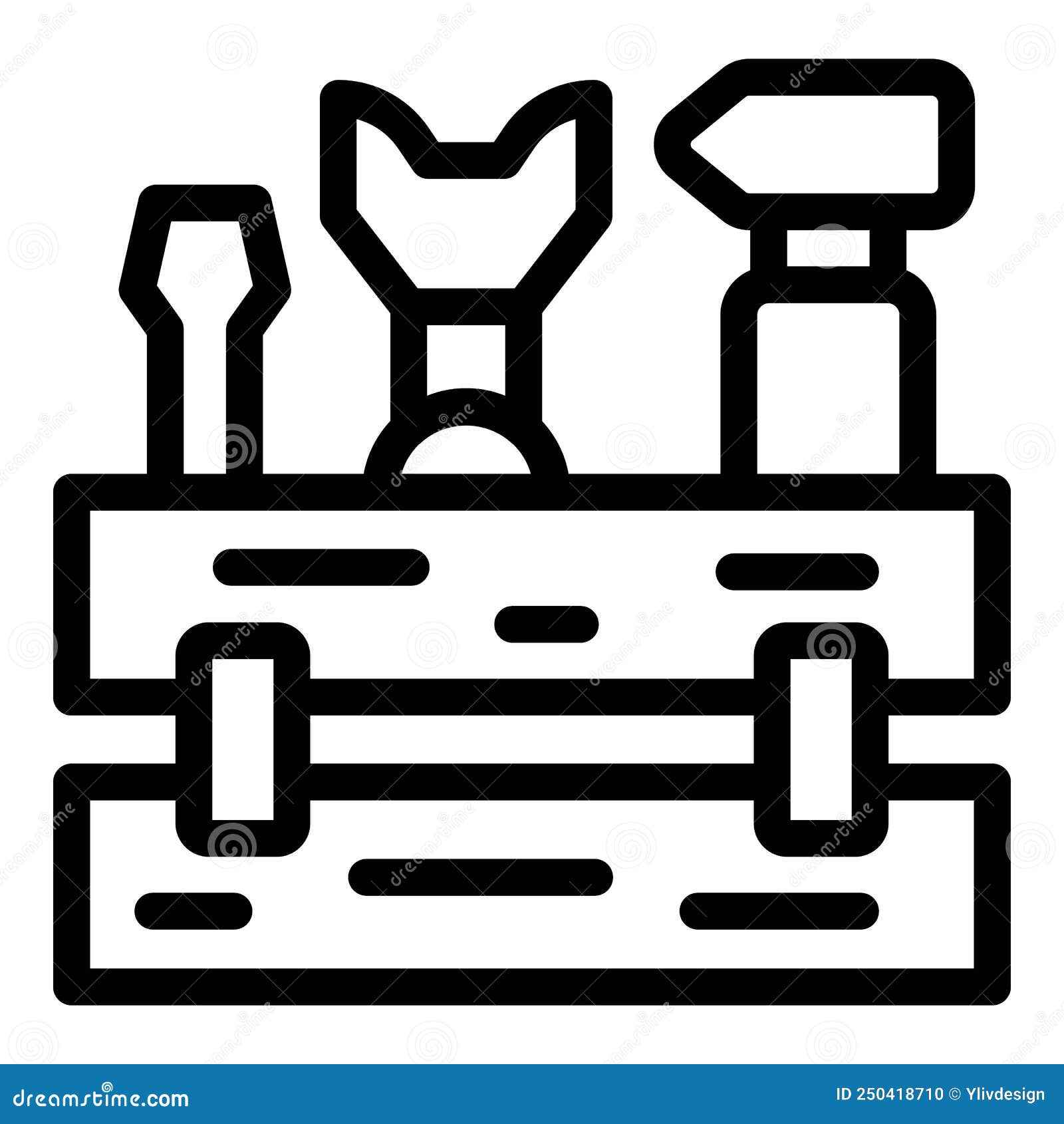 Open Toolbox Icon Outline Vector. Tool Case Stock Vector Illustration of home, service 250418710