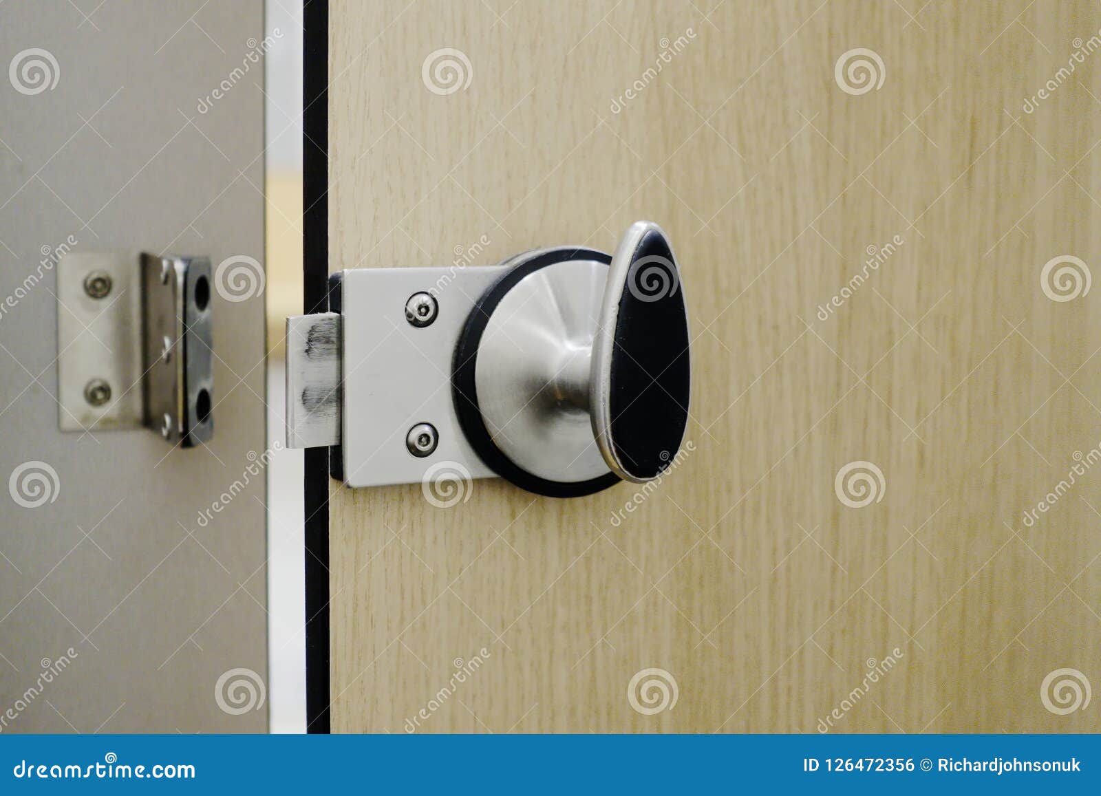 Open Unlocked Changing Room Cubicle Door Changing Room Stock Photo