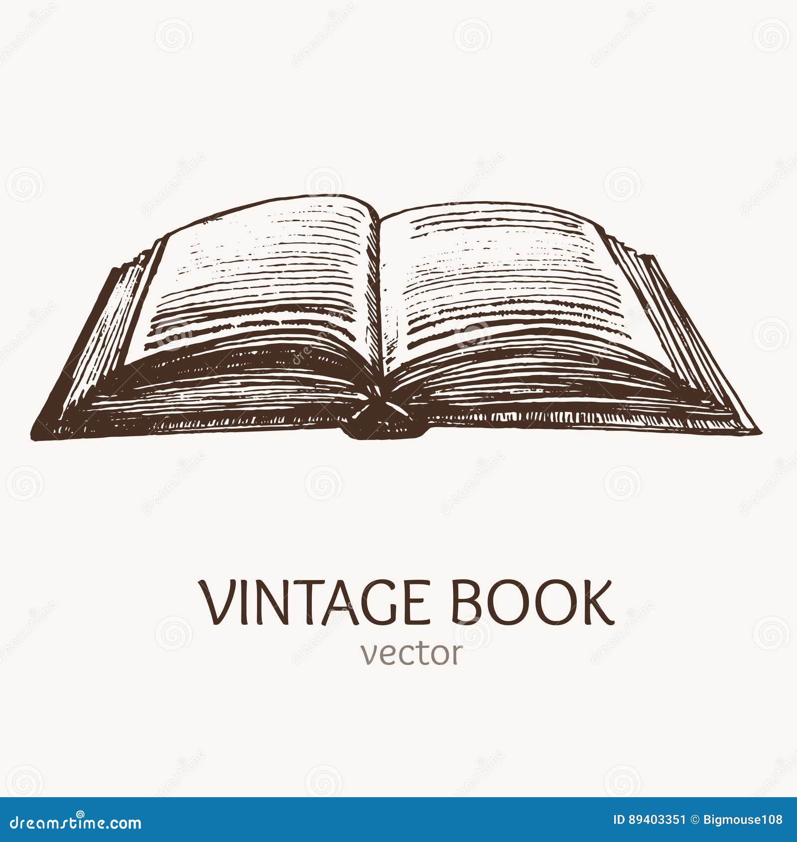 Premium Vector Open book retro vintage art drawing