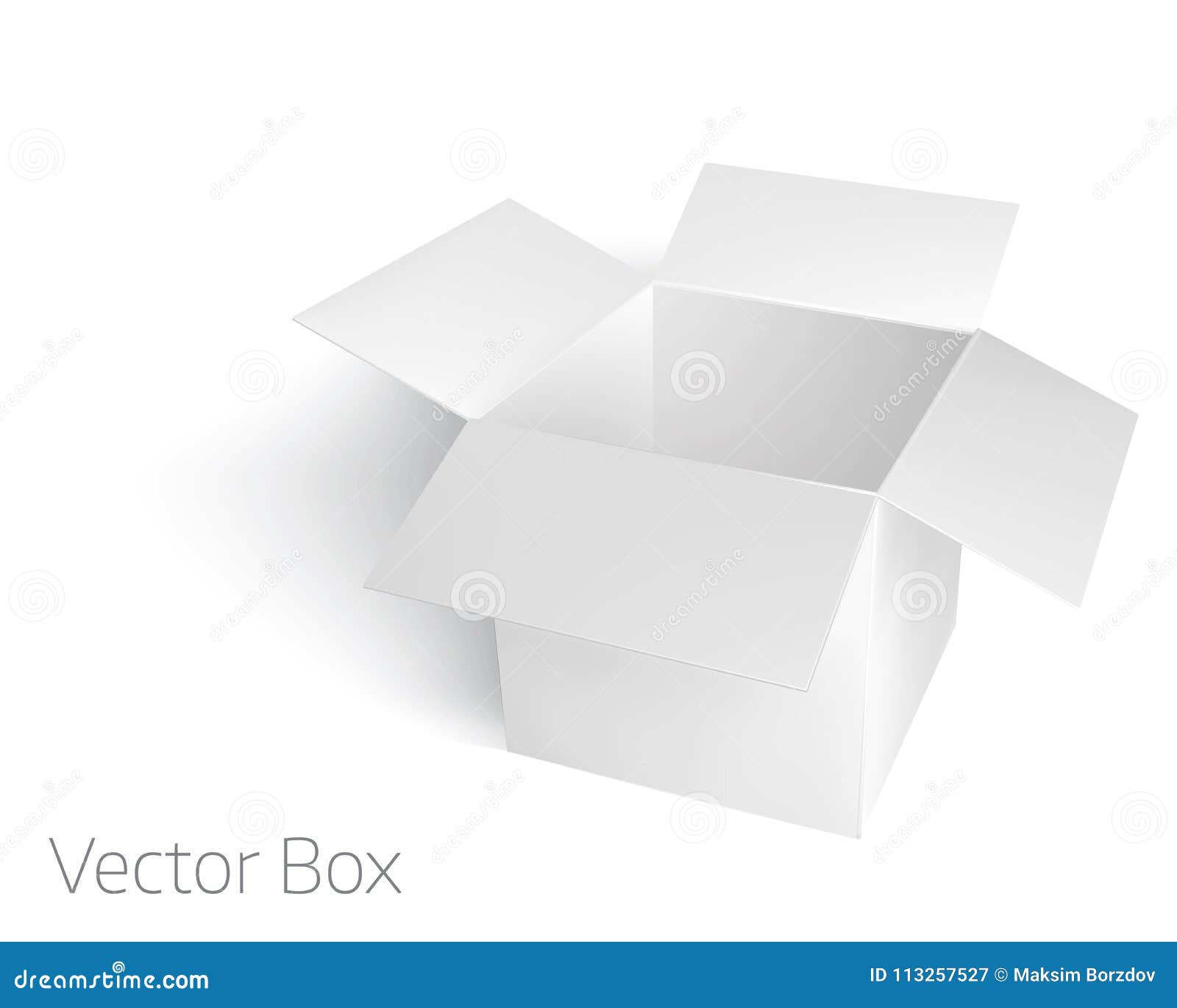 Open White Empty Box Mockup Template Stock Vector ...