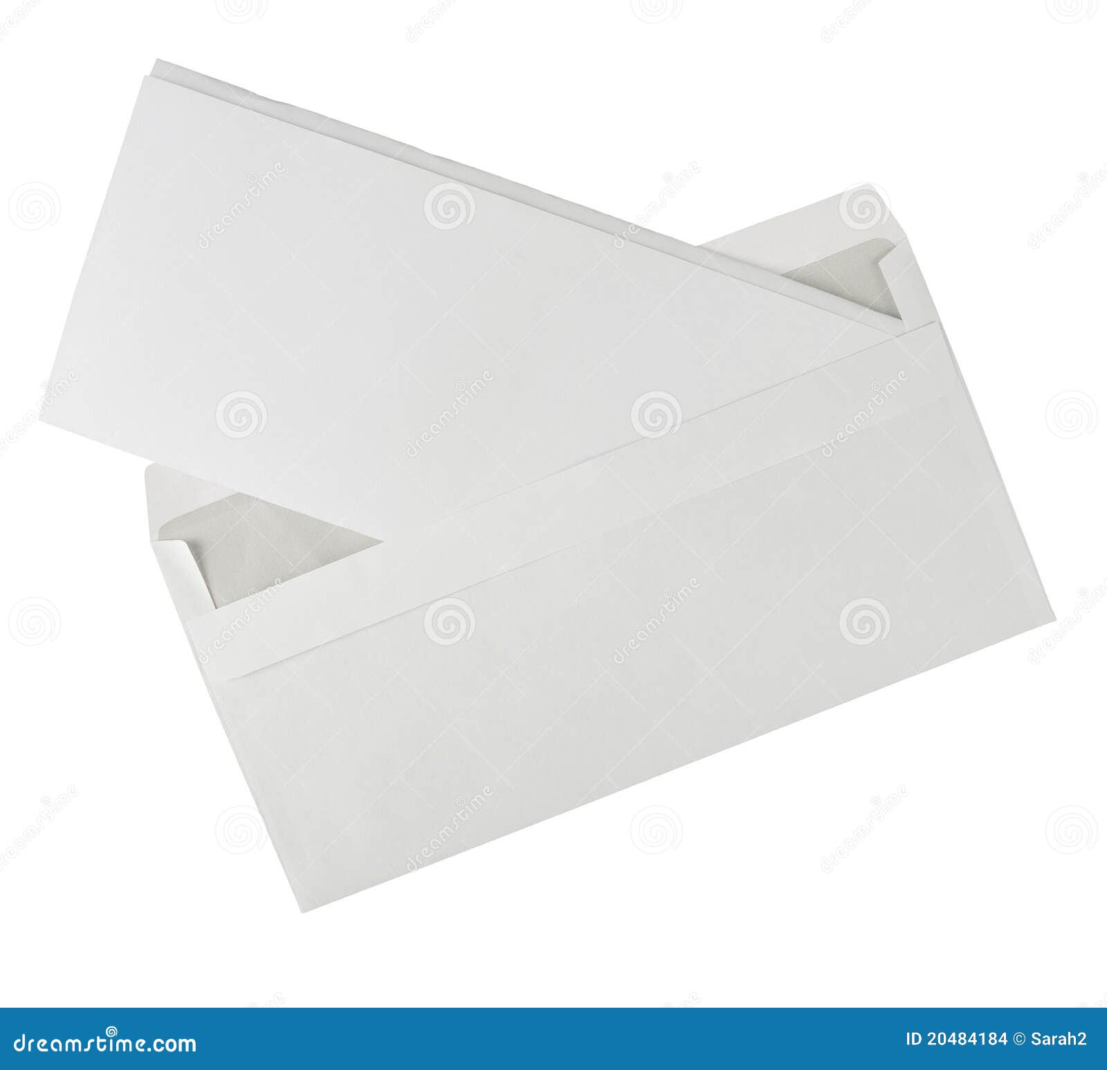 Open White Envelope With Business Letter,isolated Stock Images Image