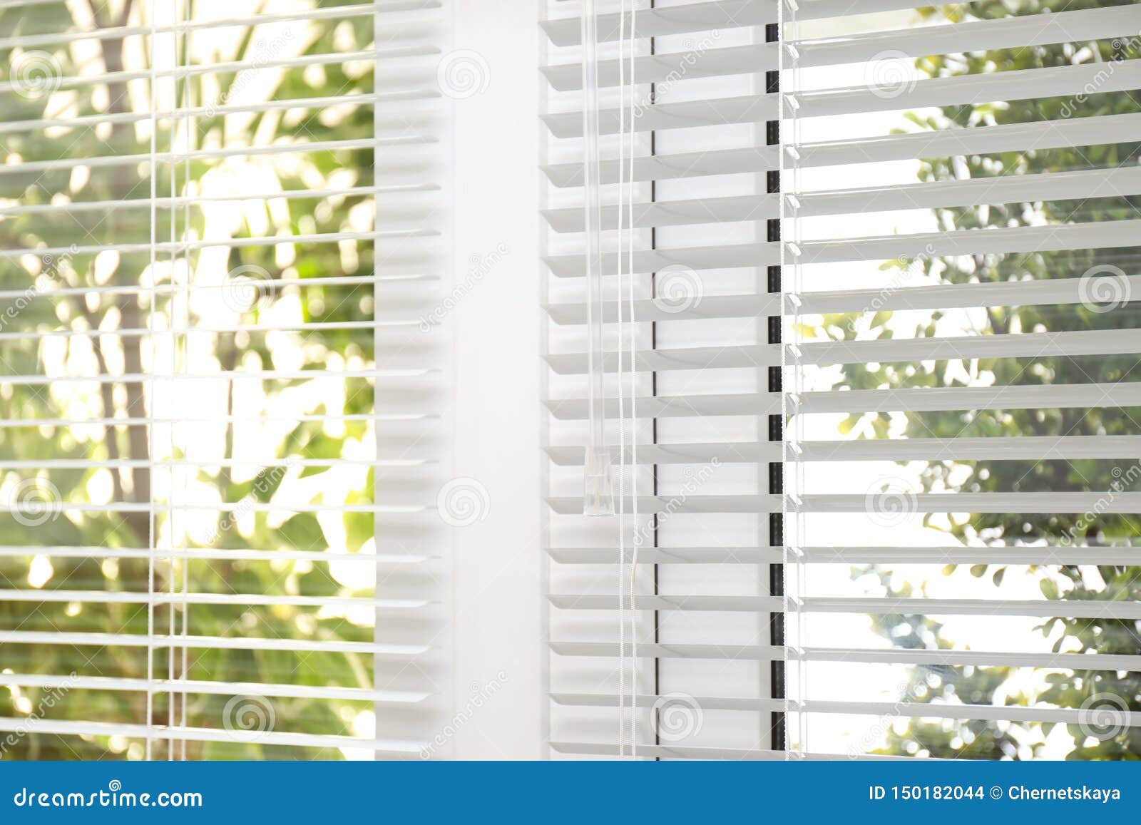 Open White Horizontal Window Blinds Stock Photo - Image of open, blinds ...