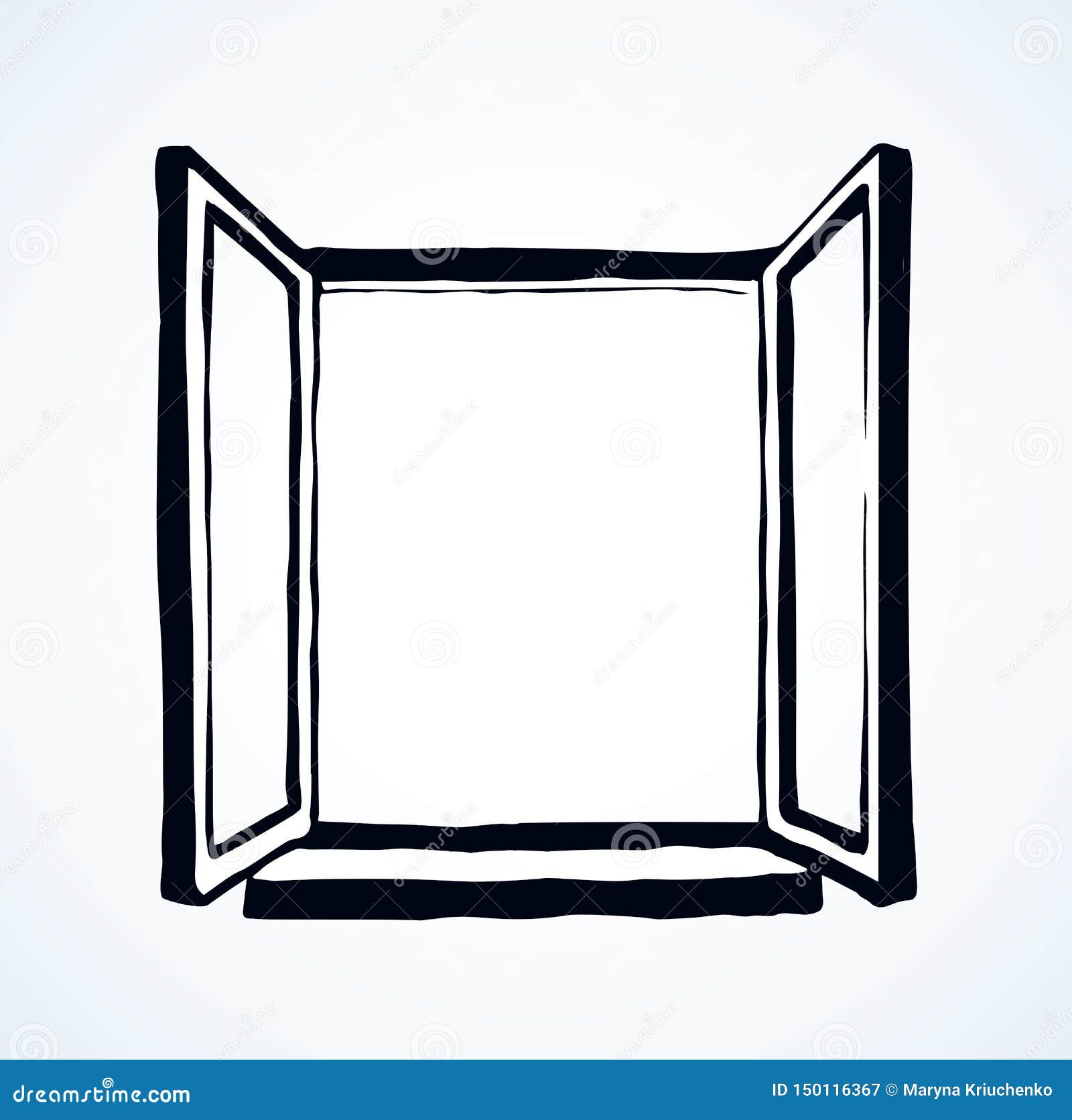 Open Window. Vector Drawing Stock Vector Illustration of apartment
