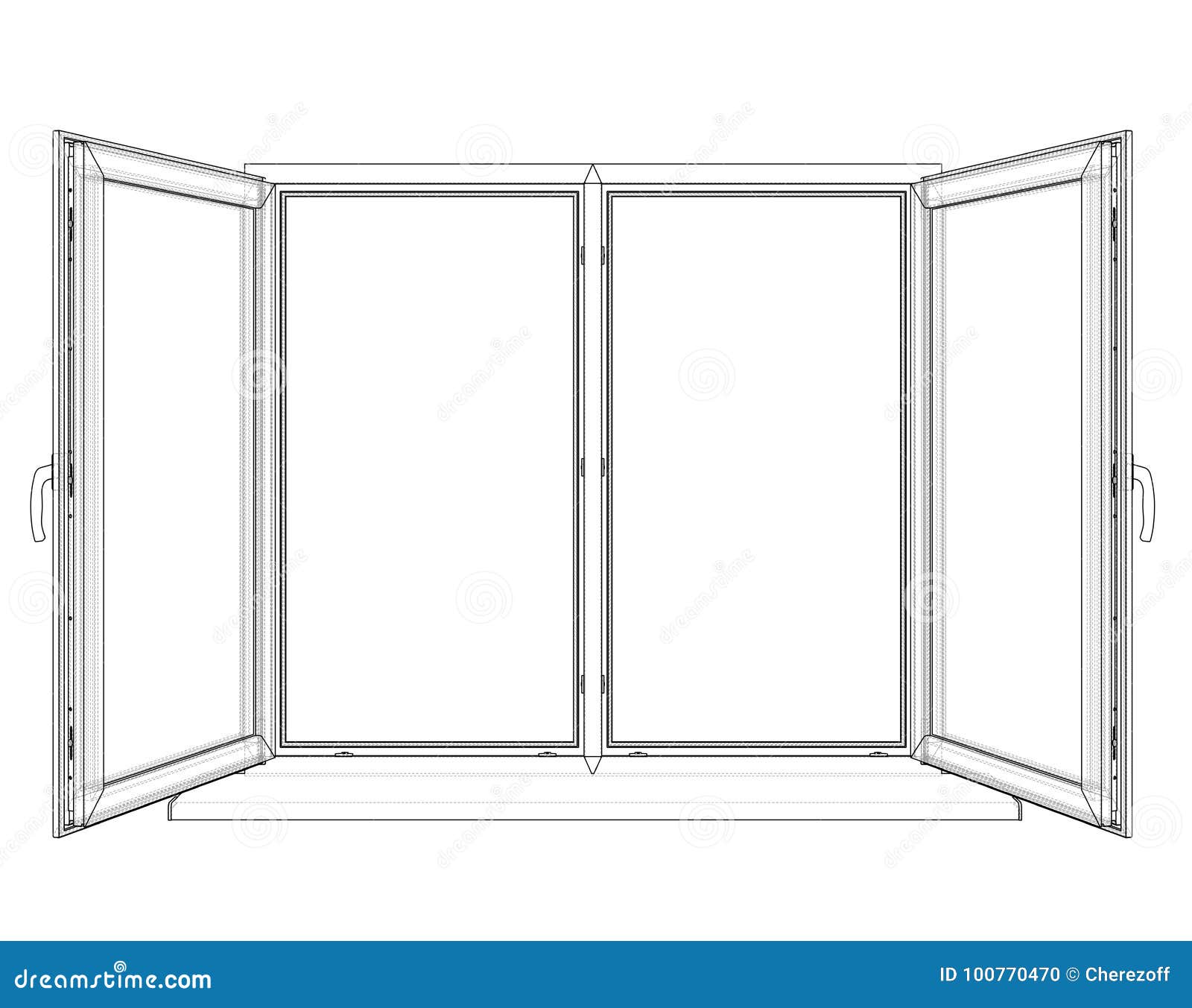 Sliding Window With Section - Free CAD Drawings