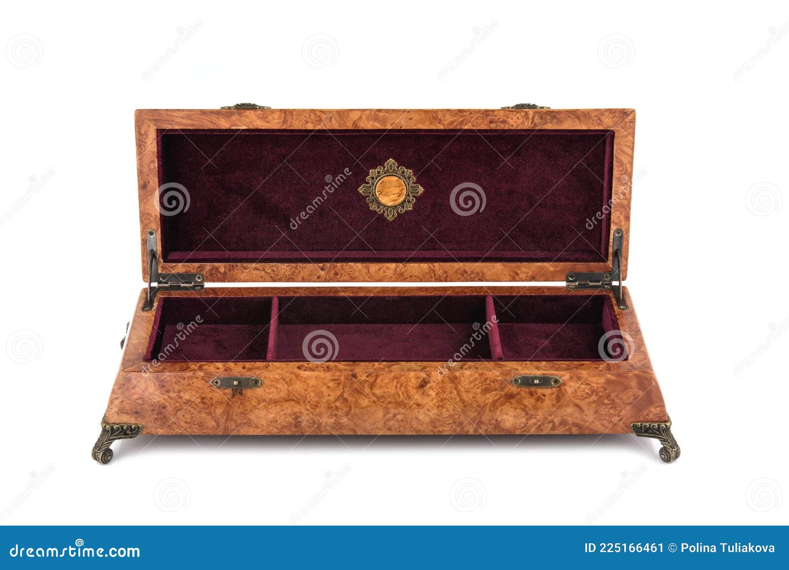 Open Wooden Jewelry Box with Velvet Lining Stock Photo - Image of clipping,  casket: 224716056