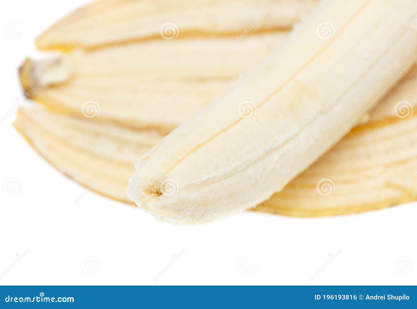Opened Banana Pulp. Fruit on a White Stock Photo Image of banana